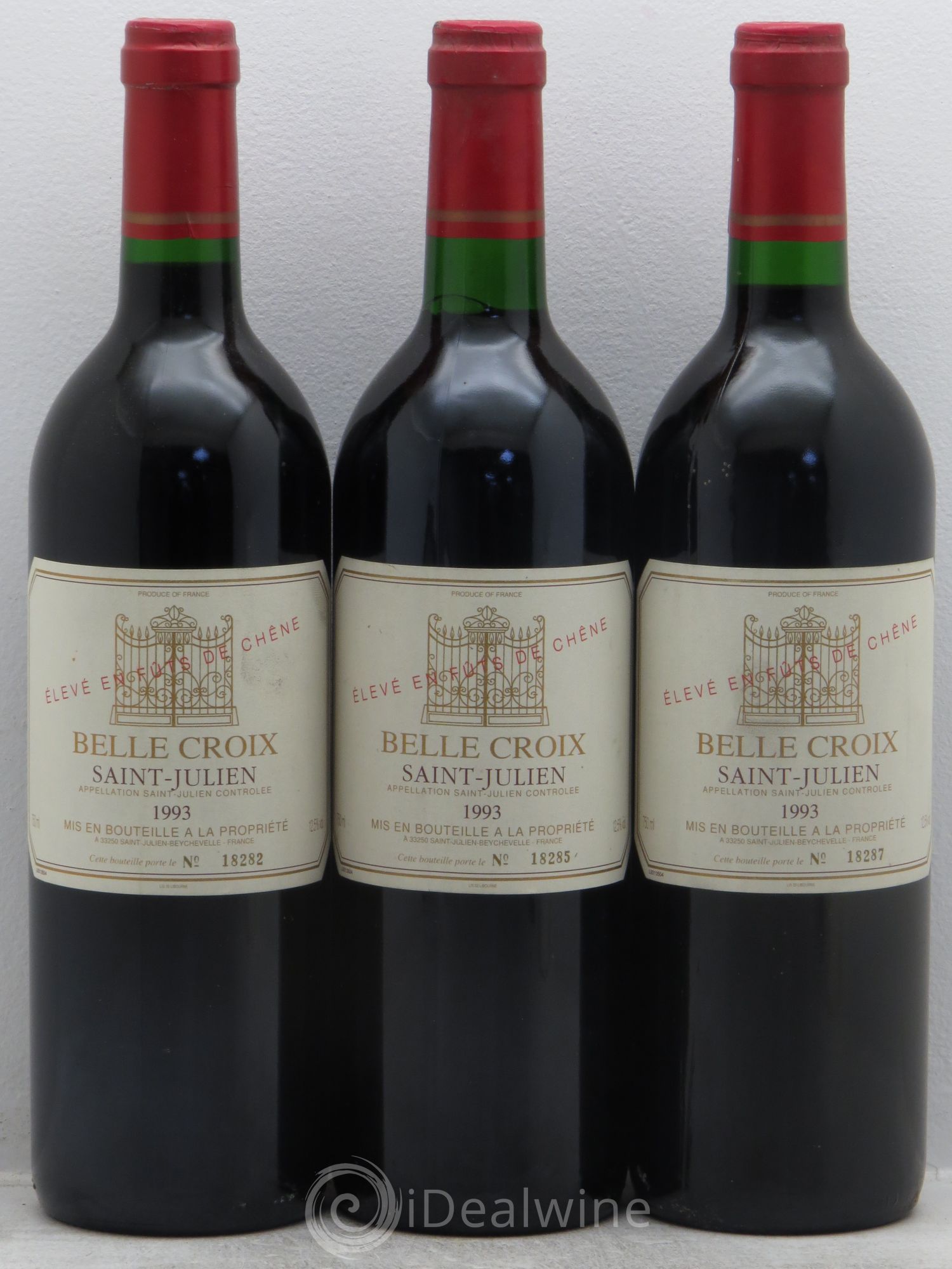 Saint-Julien Château Belle Croix 1993 - Posten von 3 Flaschen - 0
