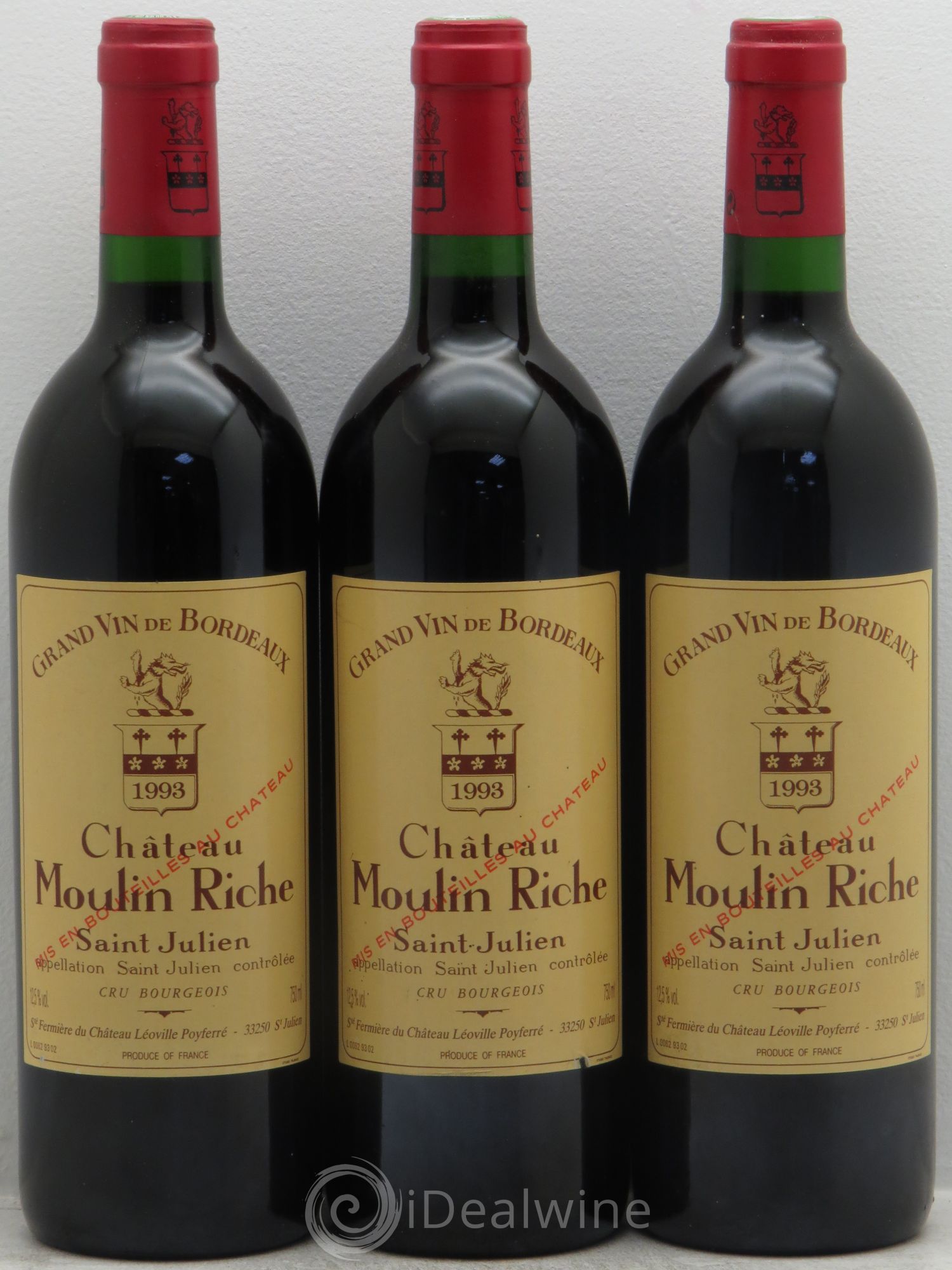 Château Moulin Riche 1993 - Posten von 3 Flaschen - 0