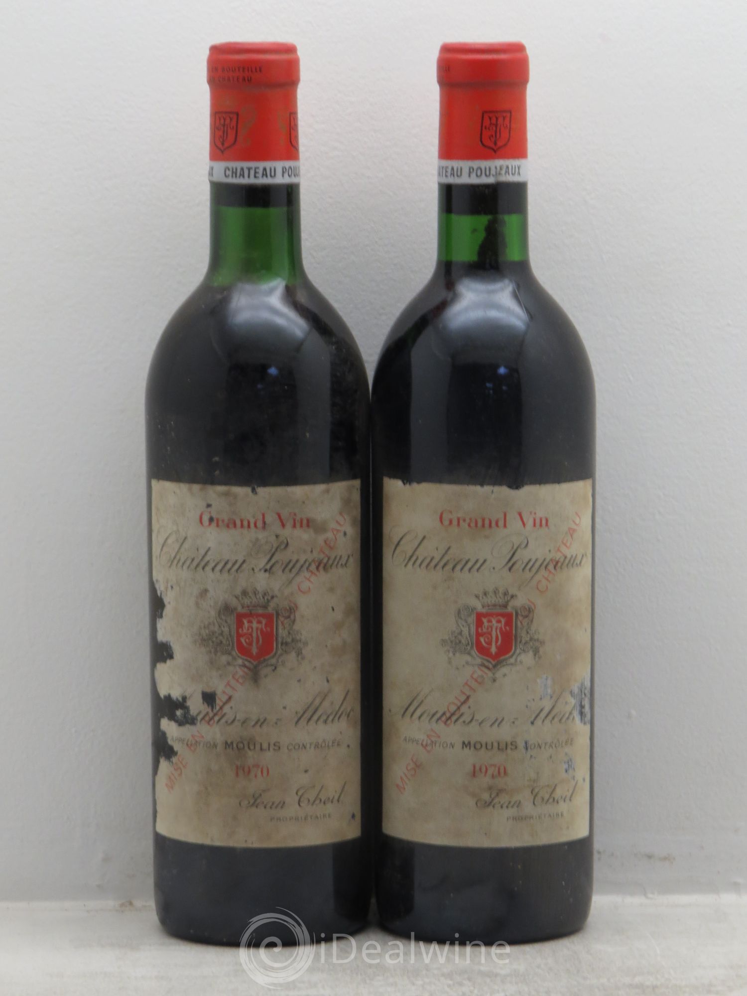 Château Poujeaux 1970 - Lot de 2 bouteilles - 0