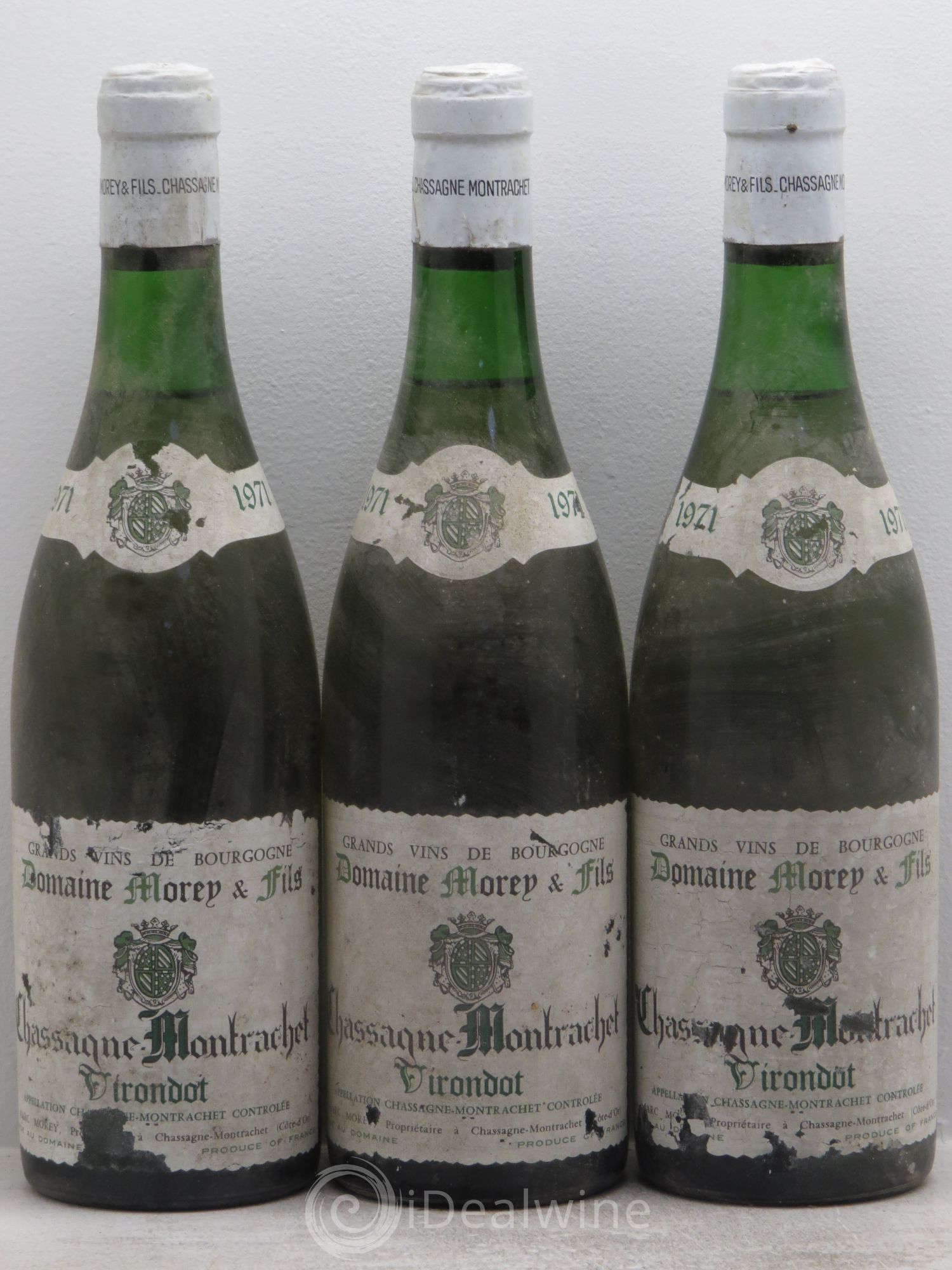 Chassagne-Montrachet 1er Cru En Virondot 1971 - Posten von 3 Flaschen - 0