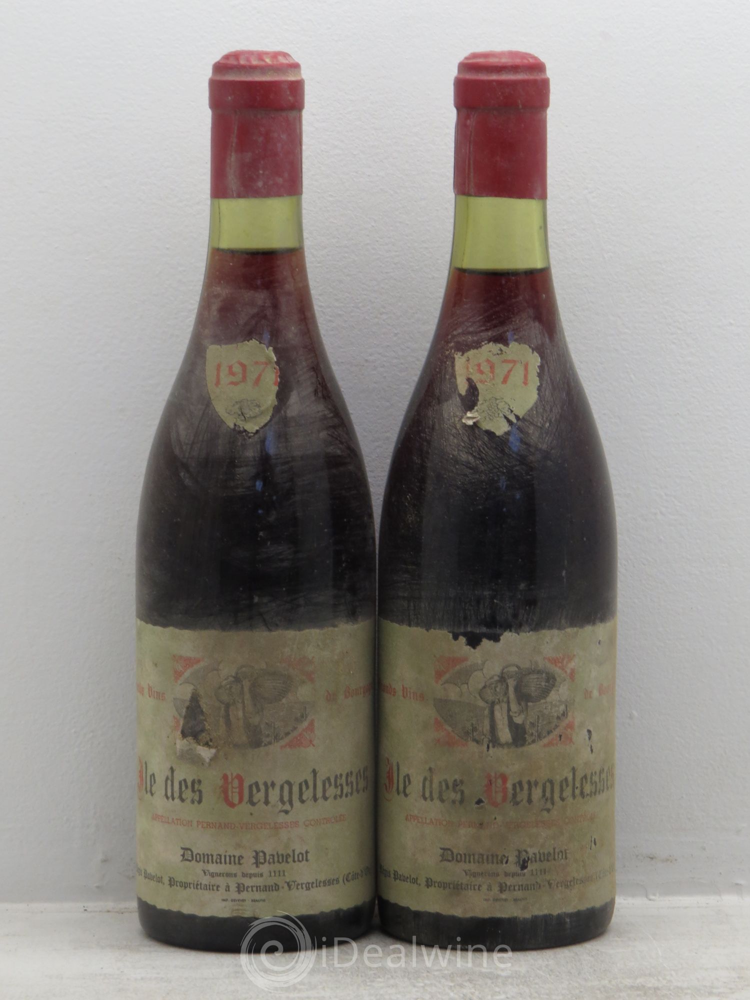 Pernand-Vergelesses 1er Cru Ile des Vergelesses Pavelot (Domaine) 1971 - Lot de 2 bouteilles - 0