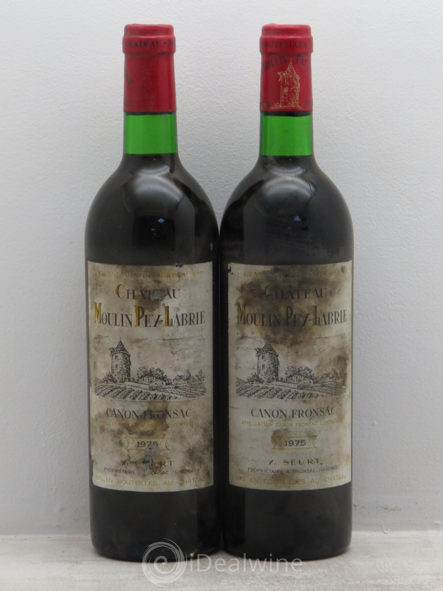 Château Moulin Pey-Labrie 1975 - Lot de 2 bouteilles - 0