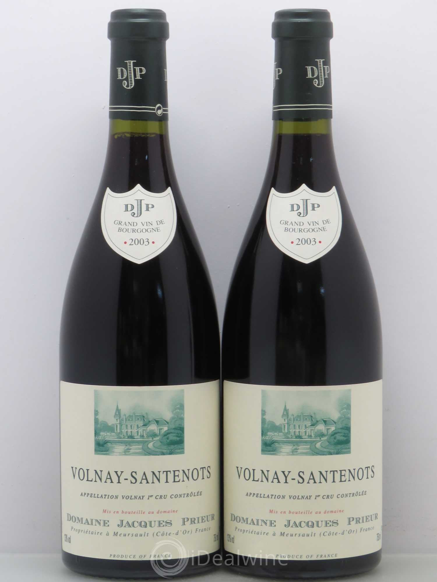 Volnay 1er Cru Santenots Jacques Prieur (Domaine) 2003 - Lot de 2 bouteilles - 0