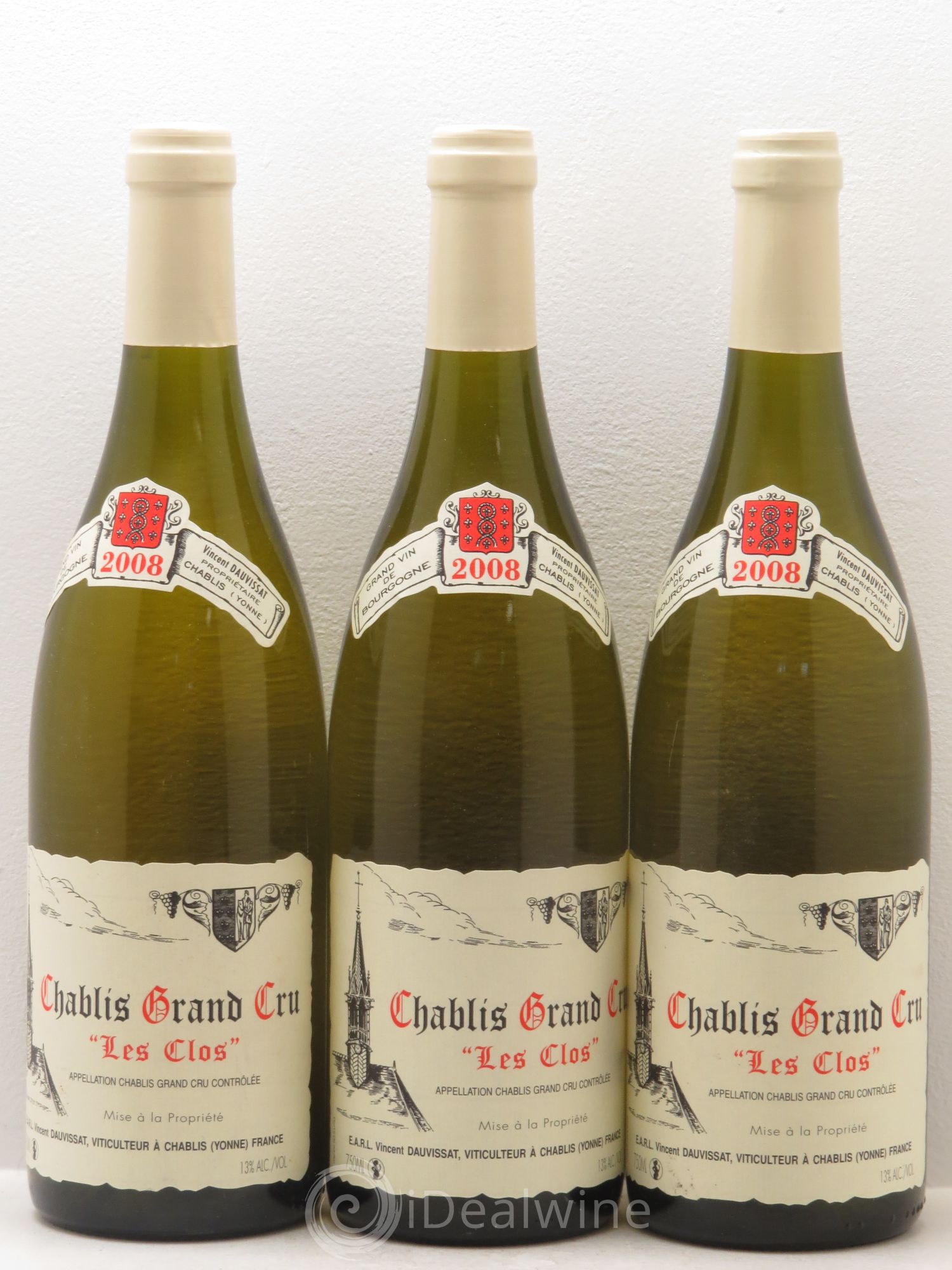 Chablis Grand Cru Les Clos Vincent Dauvissat (Domaine) 2008 - Lot de 3 bouteilles - 0