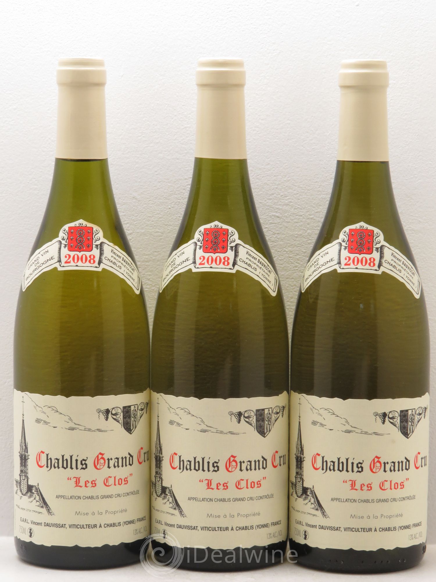 Chablis Grand Cru Les Clos Vincent Dauvissat (Domaine) 2008 - Lot de 3 bouteilles - 0