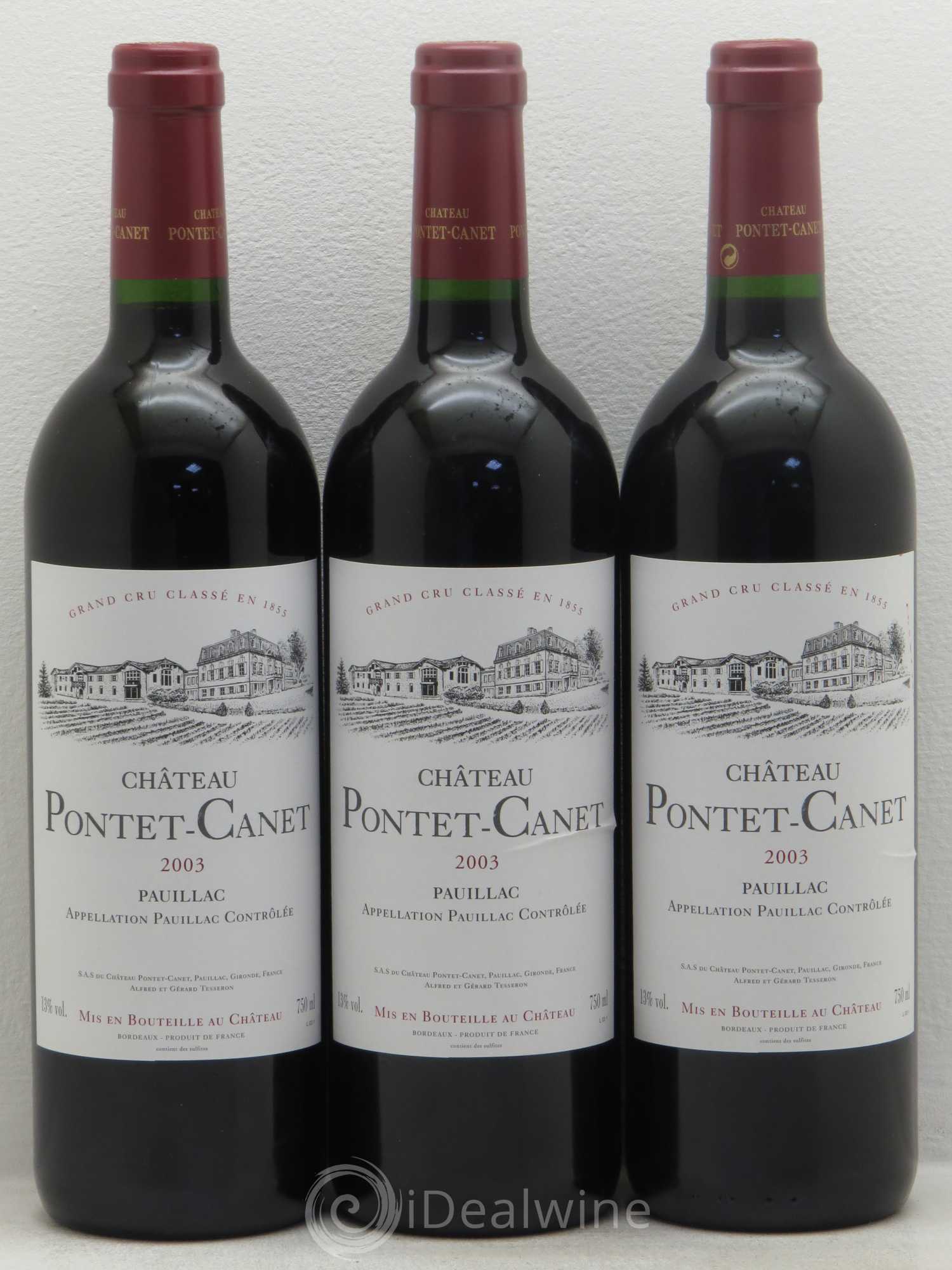 Château Pontet Canet 5ème Grand Cru Classé 2003 - Lot de 12 bouteilles - 2