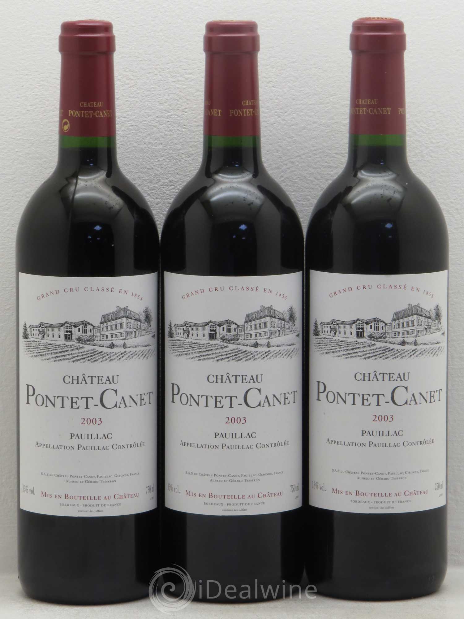 Château Pontet Canet 5ème Grand Cru Classé 2003 - Lot de 12 bouteilles - 3