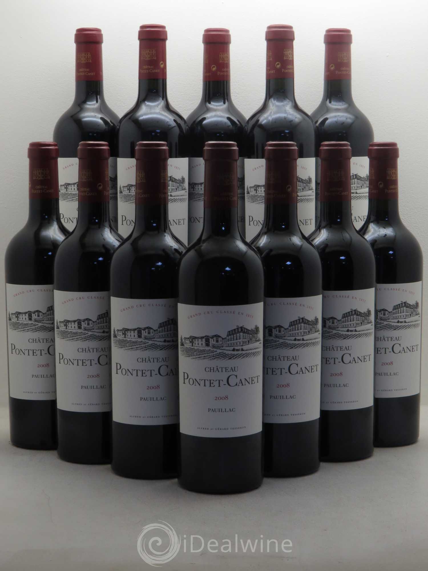 Château Pontet Canet 5ème Grand Cru Classé 2008 - Lot de 12 bouteilles - 0