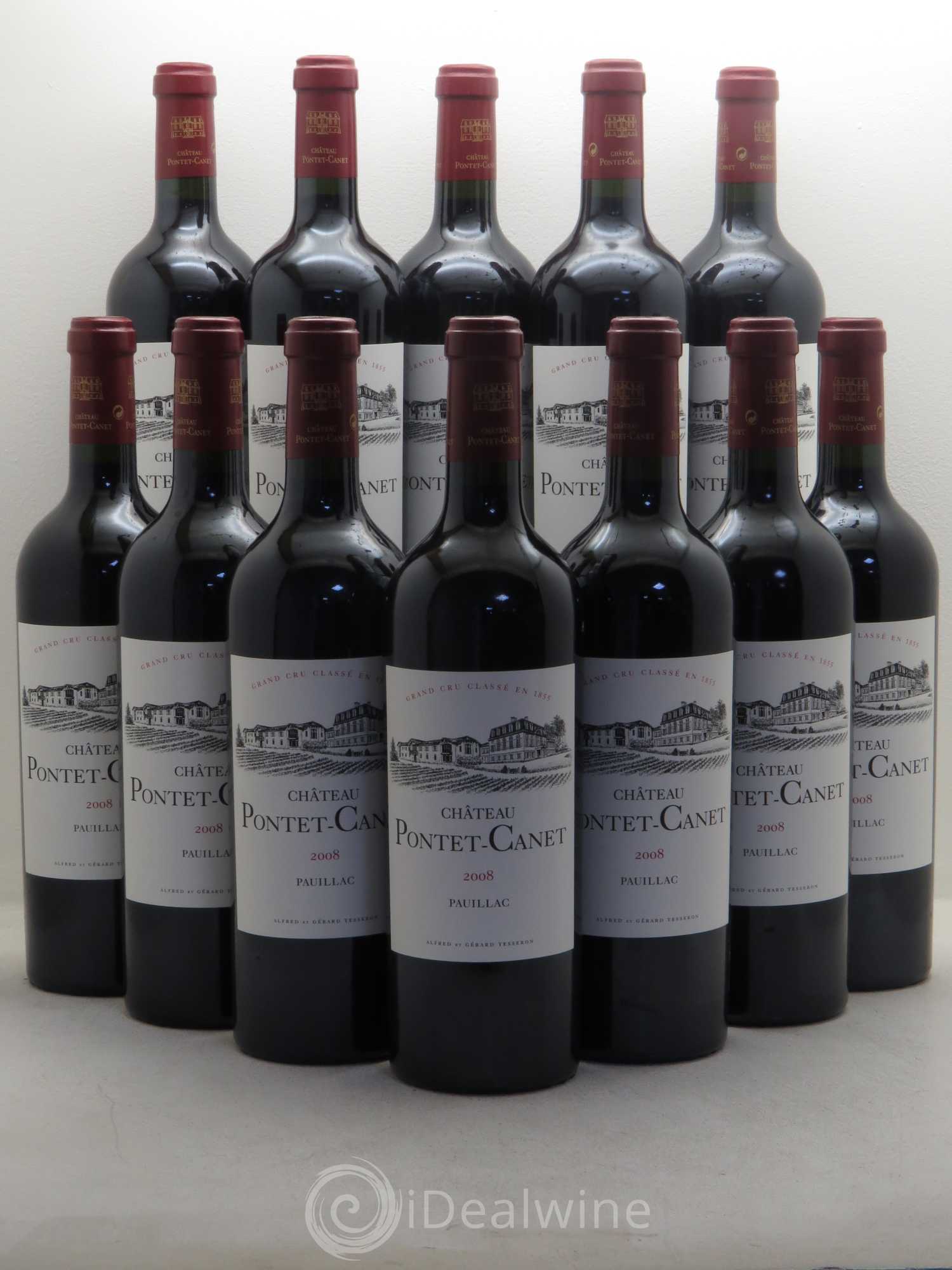 Château Pontet Canet 5ème Grand Cru Classé 2008 - Lot de 12 bouteilles - 0