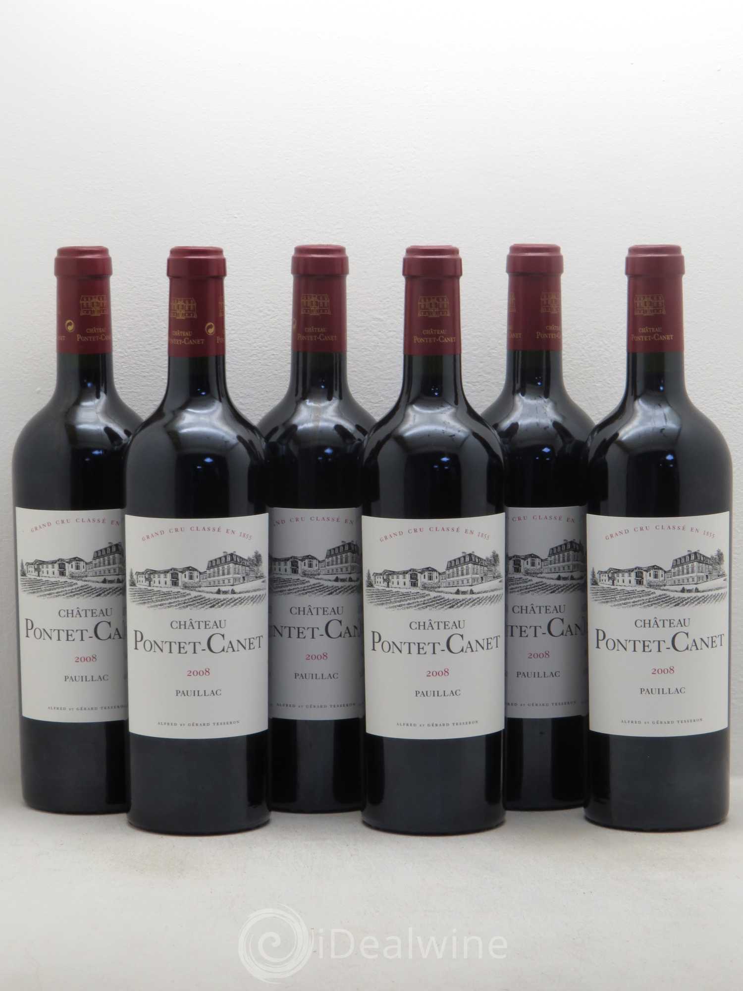 Château Pontet Canet 5ème Grand Cru Classé 2008 - Lot de 6 bouteilles - 0