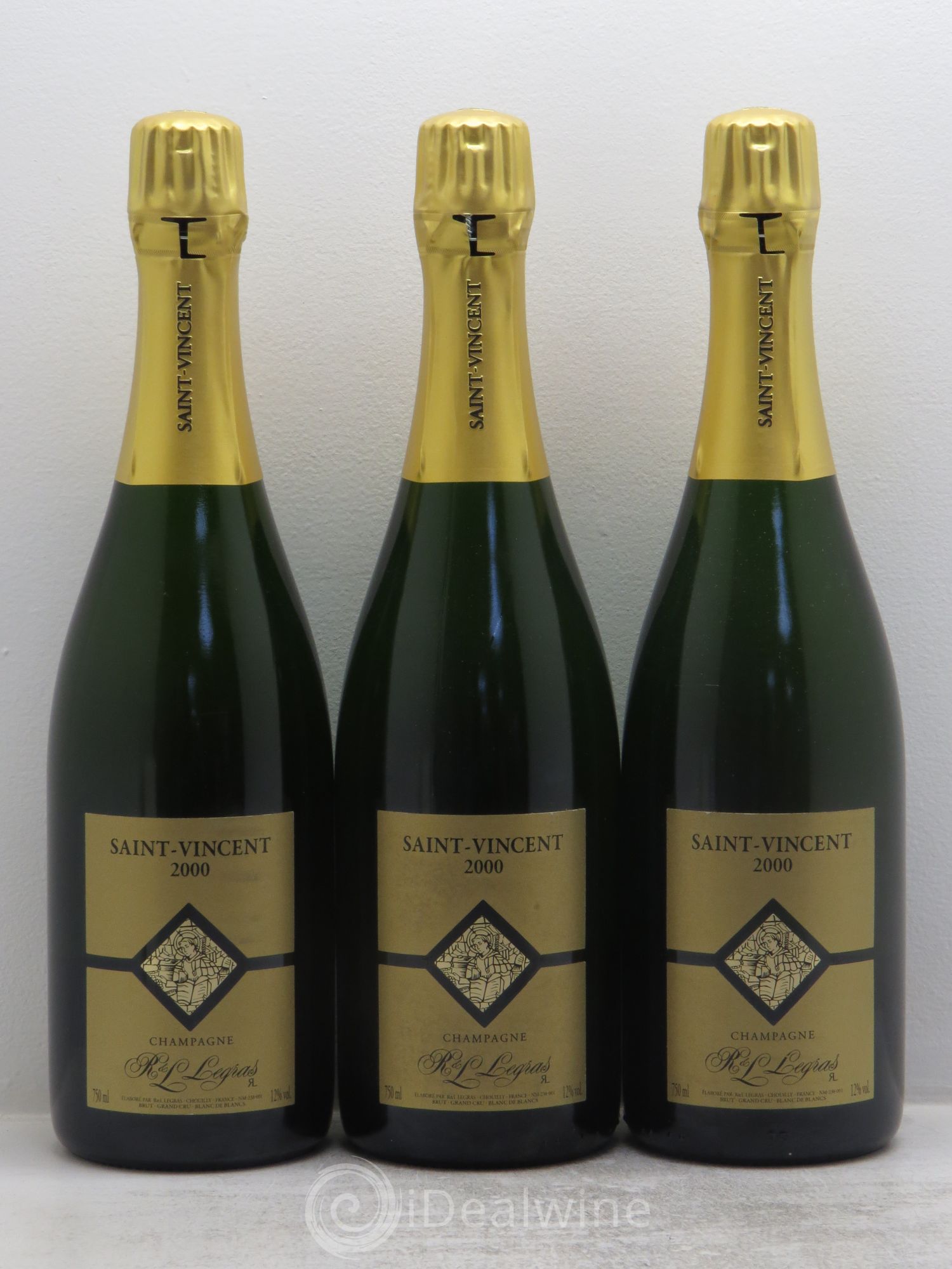 Champagne Saint-Vincent -Grand cru- RL Legras 2000 - Posten von 3 Flaschen - 0