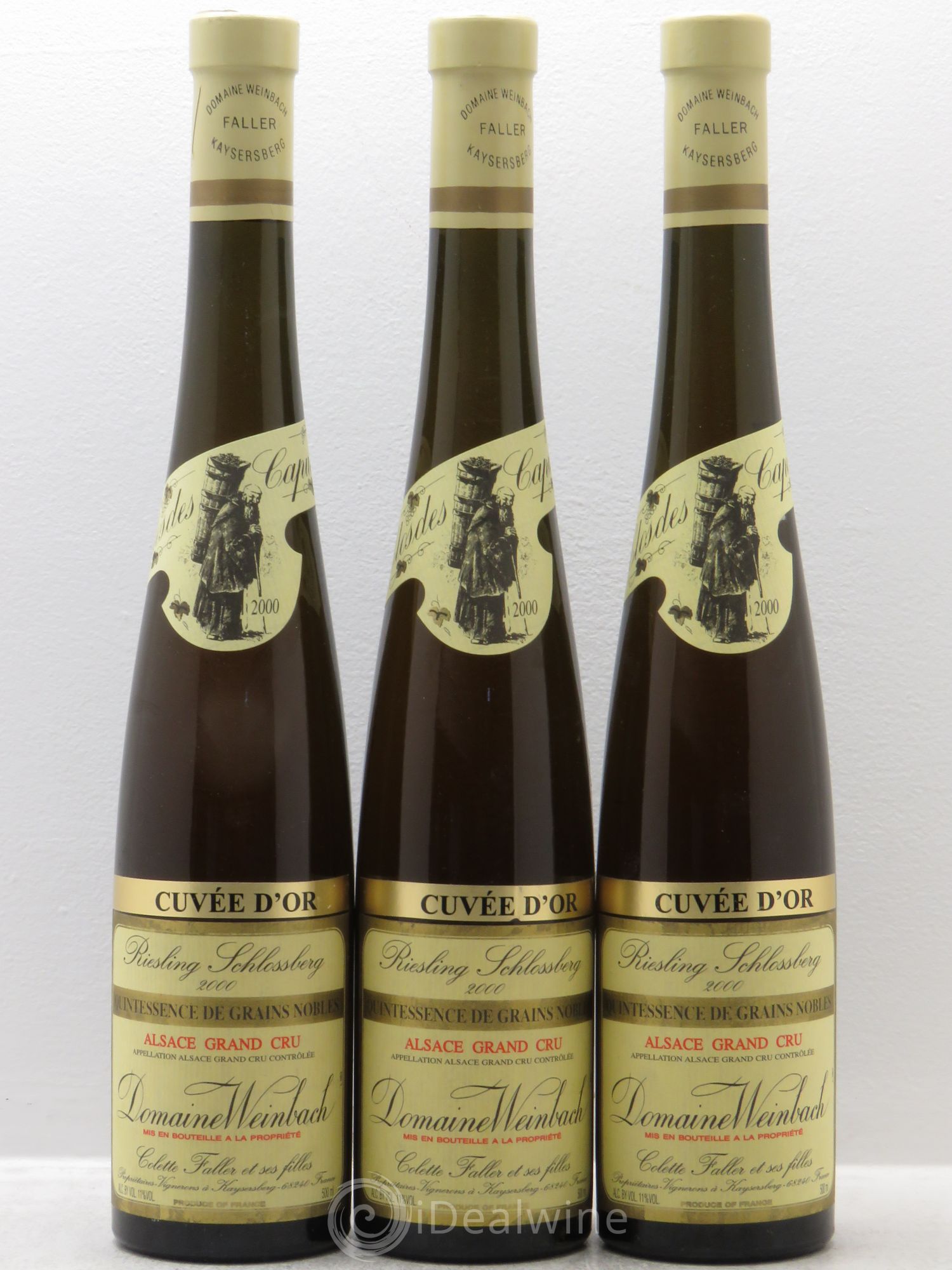 Alsace Grand Cru Schlossberg Riesling Weinbach (Domaine) Cuvée or 50CL 2000 - Lot de 3 bouteilles - 0