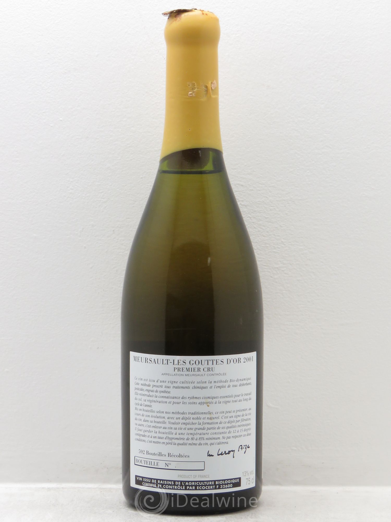 Meursault 1er Cru Les Gouttes d'Or d'Auvenay (Domaine) 2001 - Lot de 1 bouteille - 1