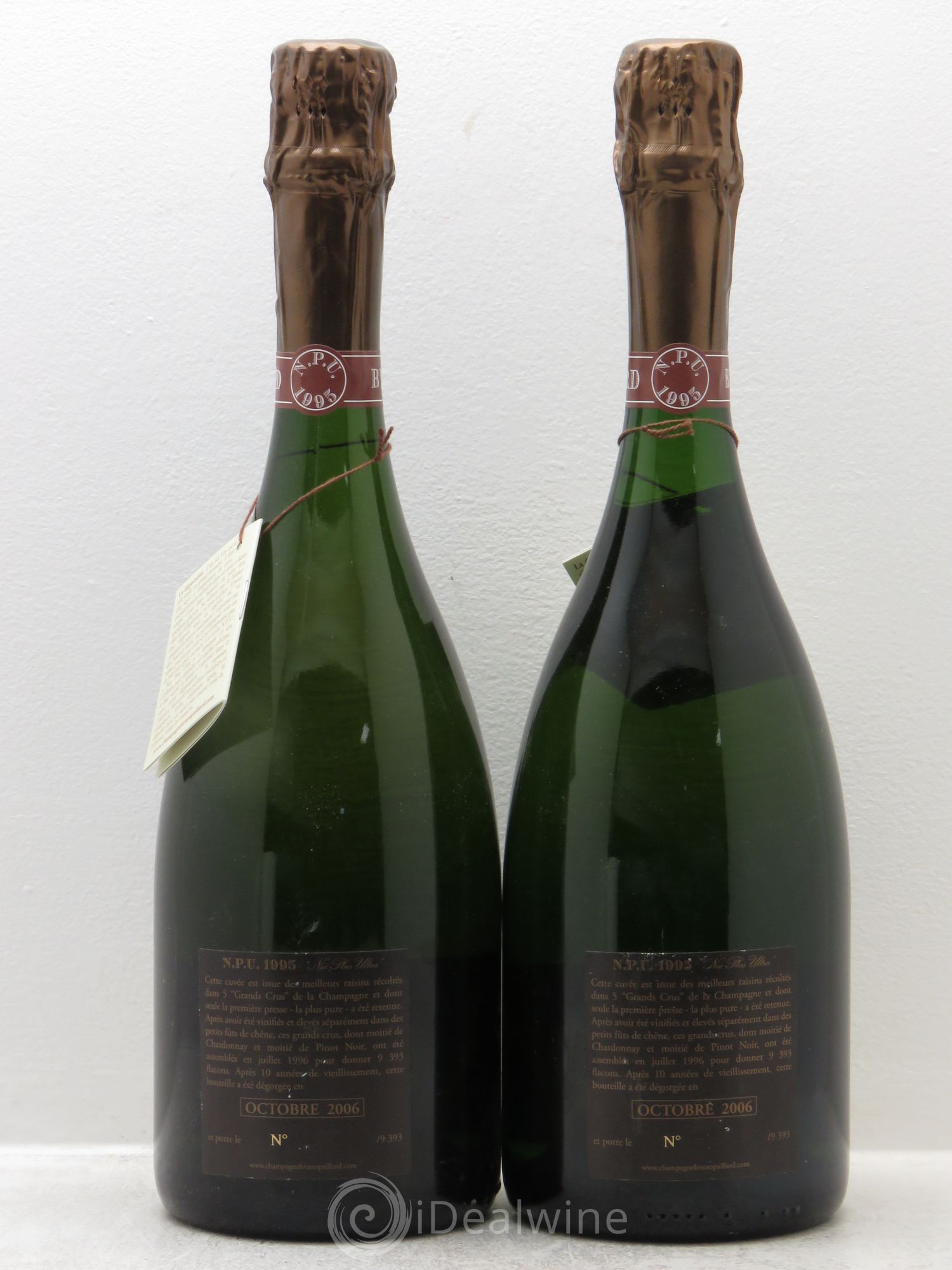 Champagne N.P.U Bruno paillard 1995 - Lot de 2 bouteilles - 1