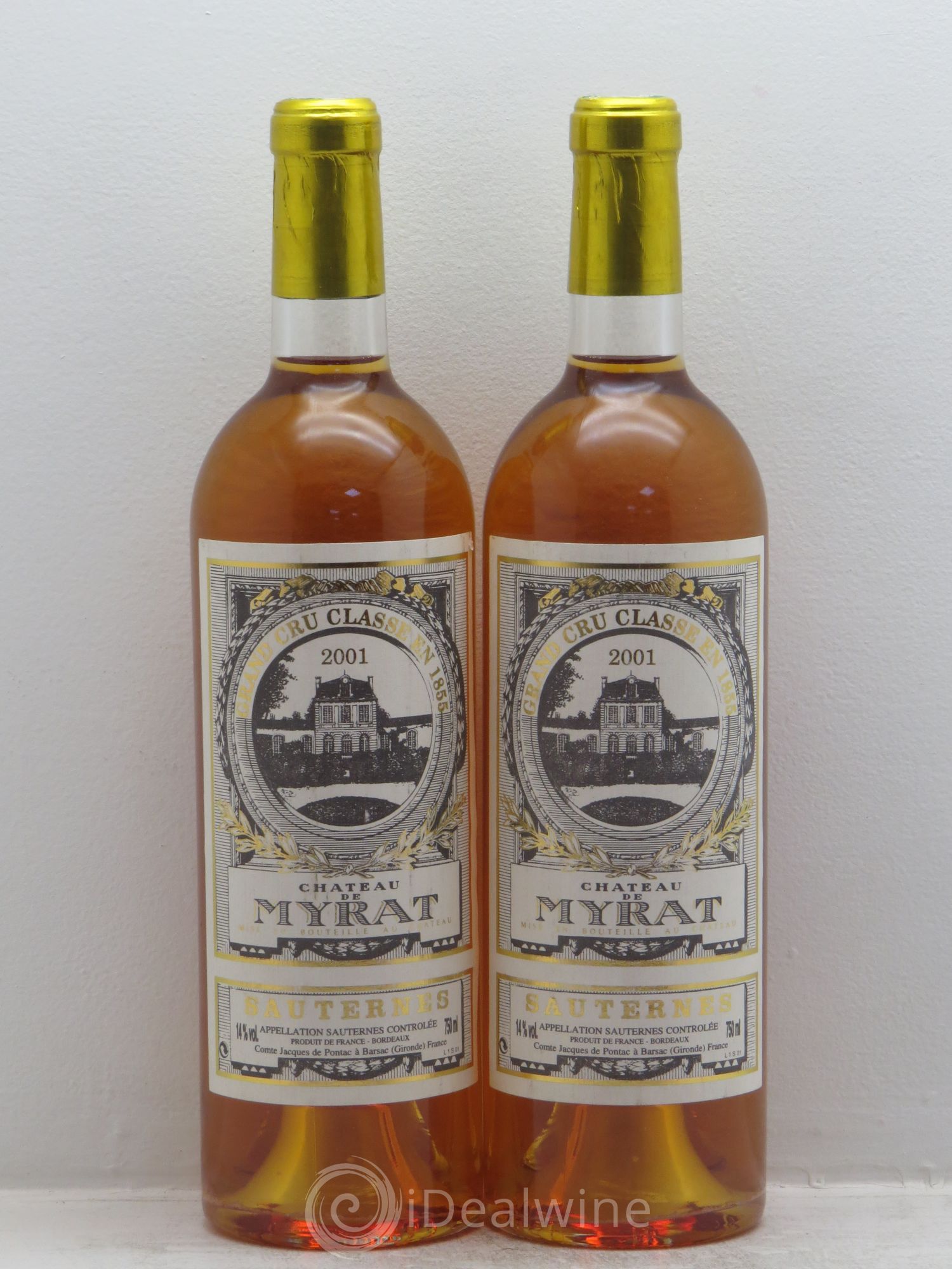 Château de Myrat 2ème Grand Cru Classé 2001 - Lotto di 2 bottiglie - 0