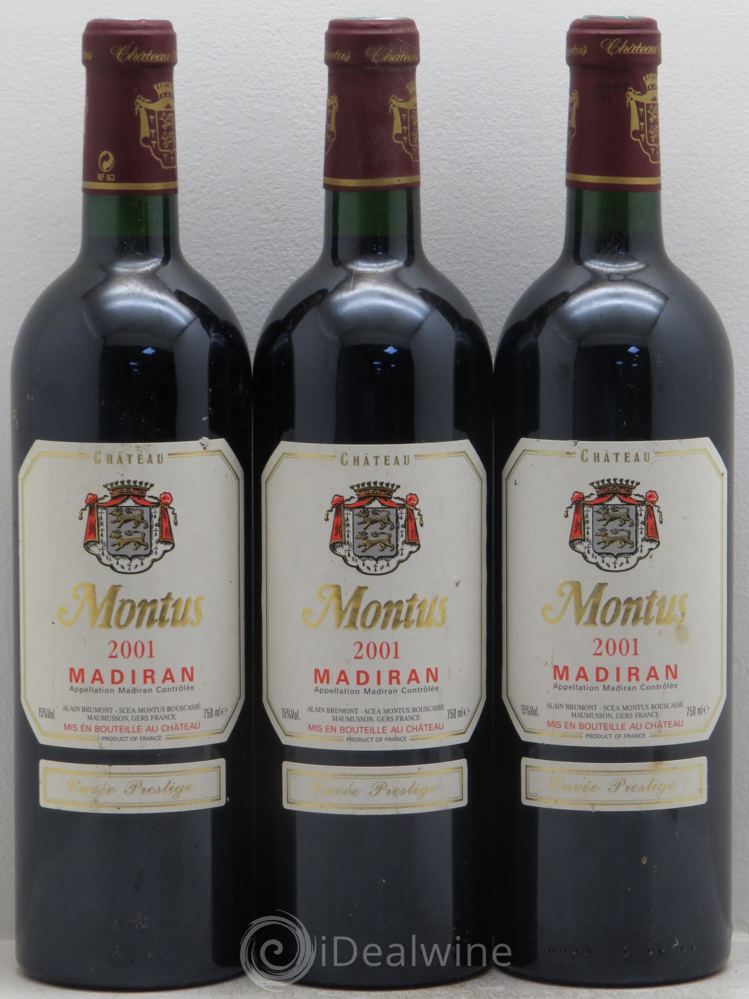 Madiran Château Montus-Prestige Alain Brumont 2001 - Lot de 3 bouteilles - 0