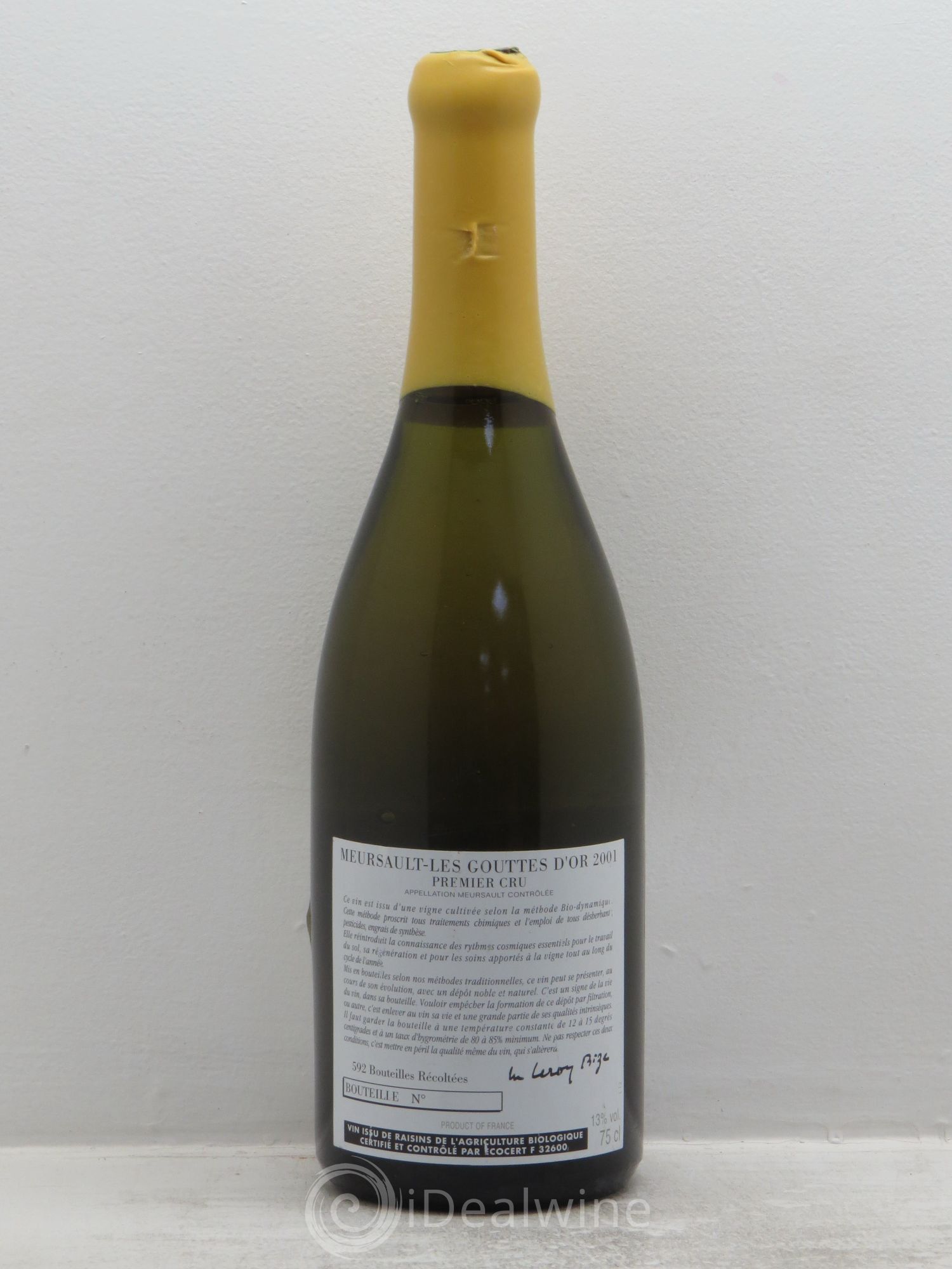 Meursault 1er Cru Les Gouttes d'Or d'Auvenay (Domaine) 2001 - Lot de 1 bouteille - 1