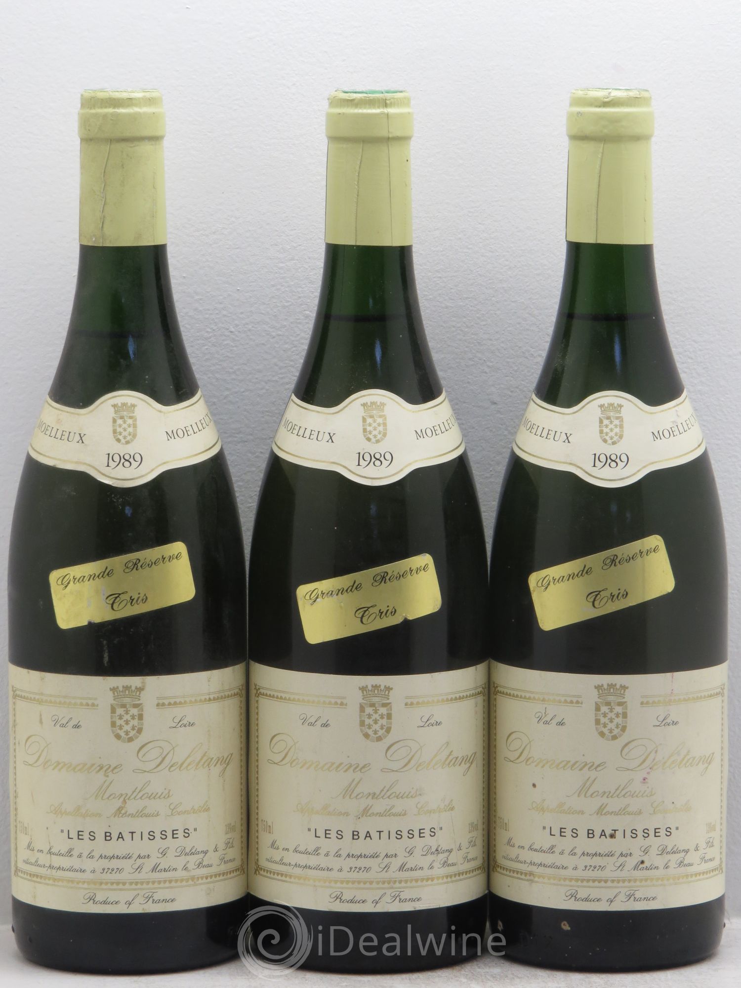 Montlouis-sur-Loire Grande réserve Tris -les Batisses - Deletang (sans prix de réserve) 1989 - Lotto di 3 bottiglie - 0