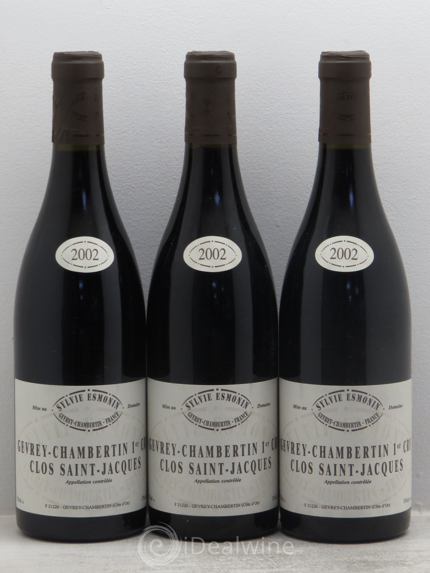 Gevrey-Chambertin 1er Cru Clos Saint Jacques Sylvie Esmonin 2002 - Lot de 3 bouteilles - 0