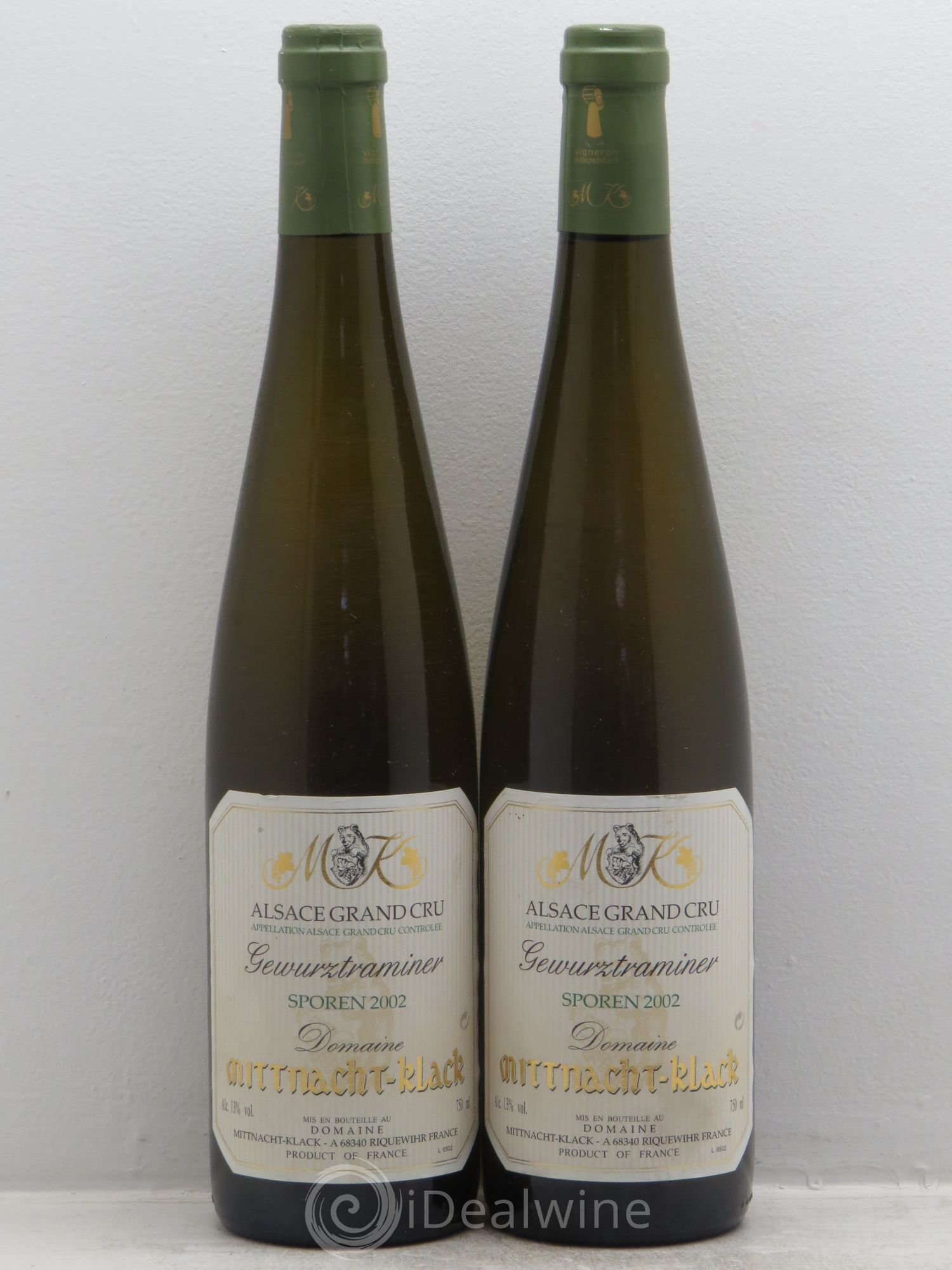 Gewurztraminer Grand Cru Domaine Mittnach Klack 2002 - Posten von 2 Flaschen - 0