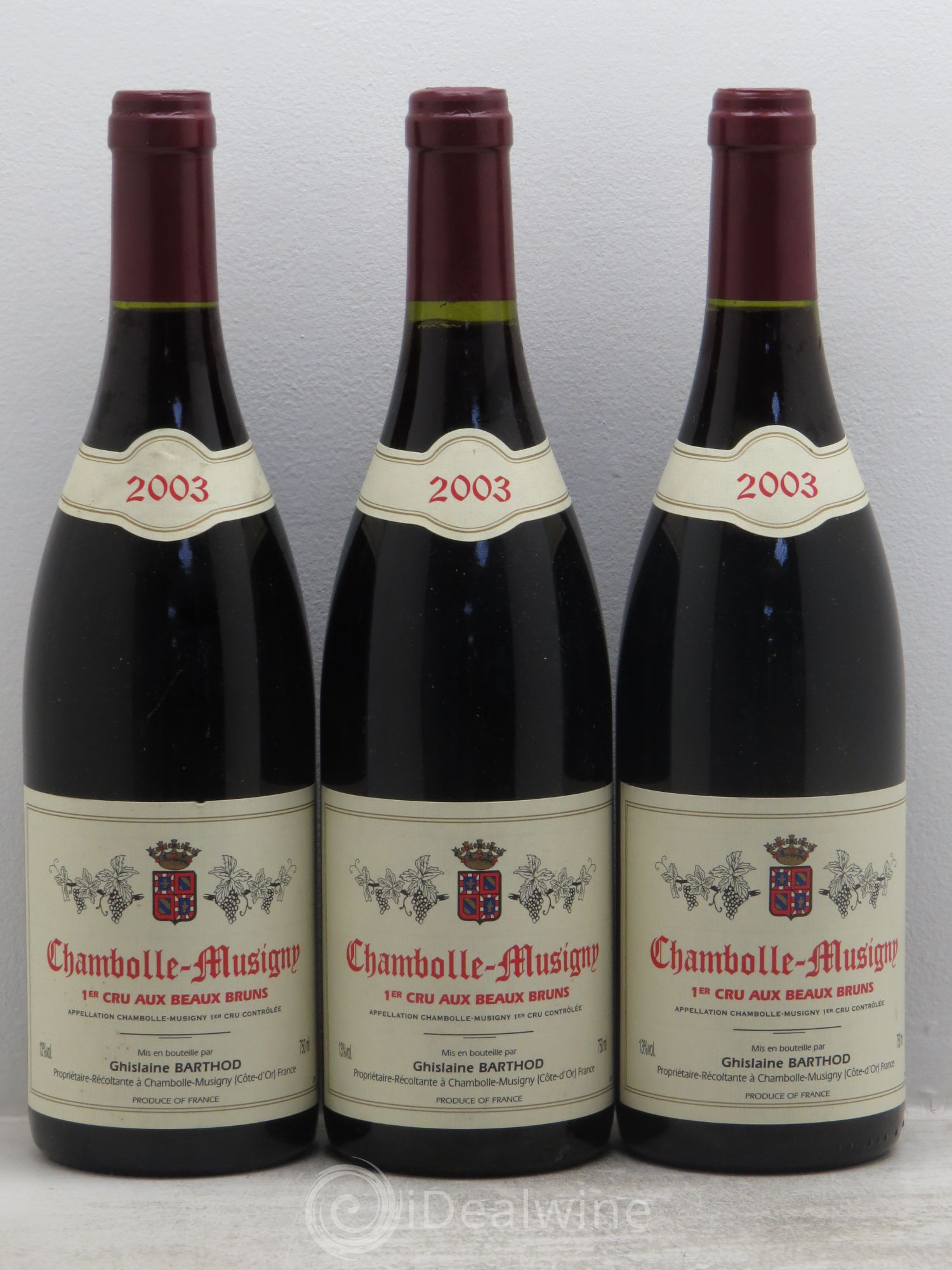 Chambolle-Musigny 1er Cru Aux Beaux Bruns Ghislaine Barthod 2003 - Lot de 3 bouteilles - 0