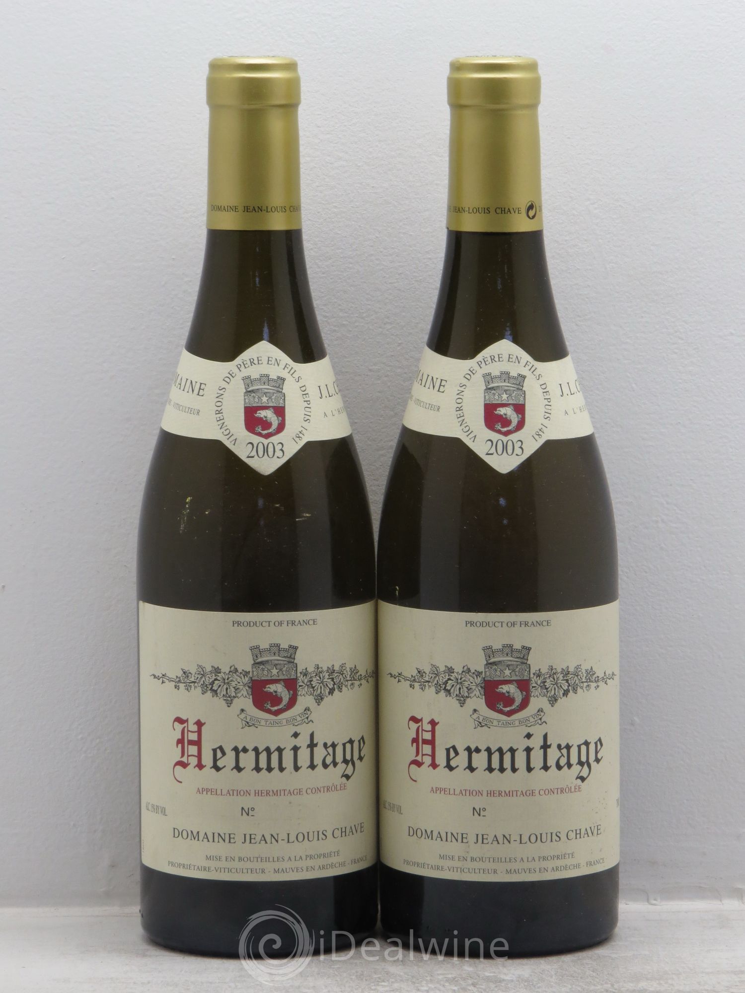 Hermitage Jean-Louis Chave 2003 - Lot de 2 bouteilles - 0