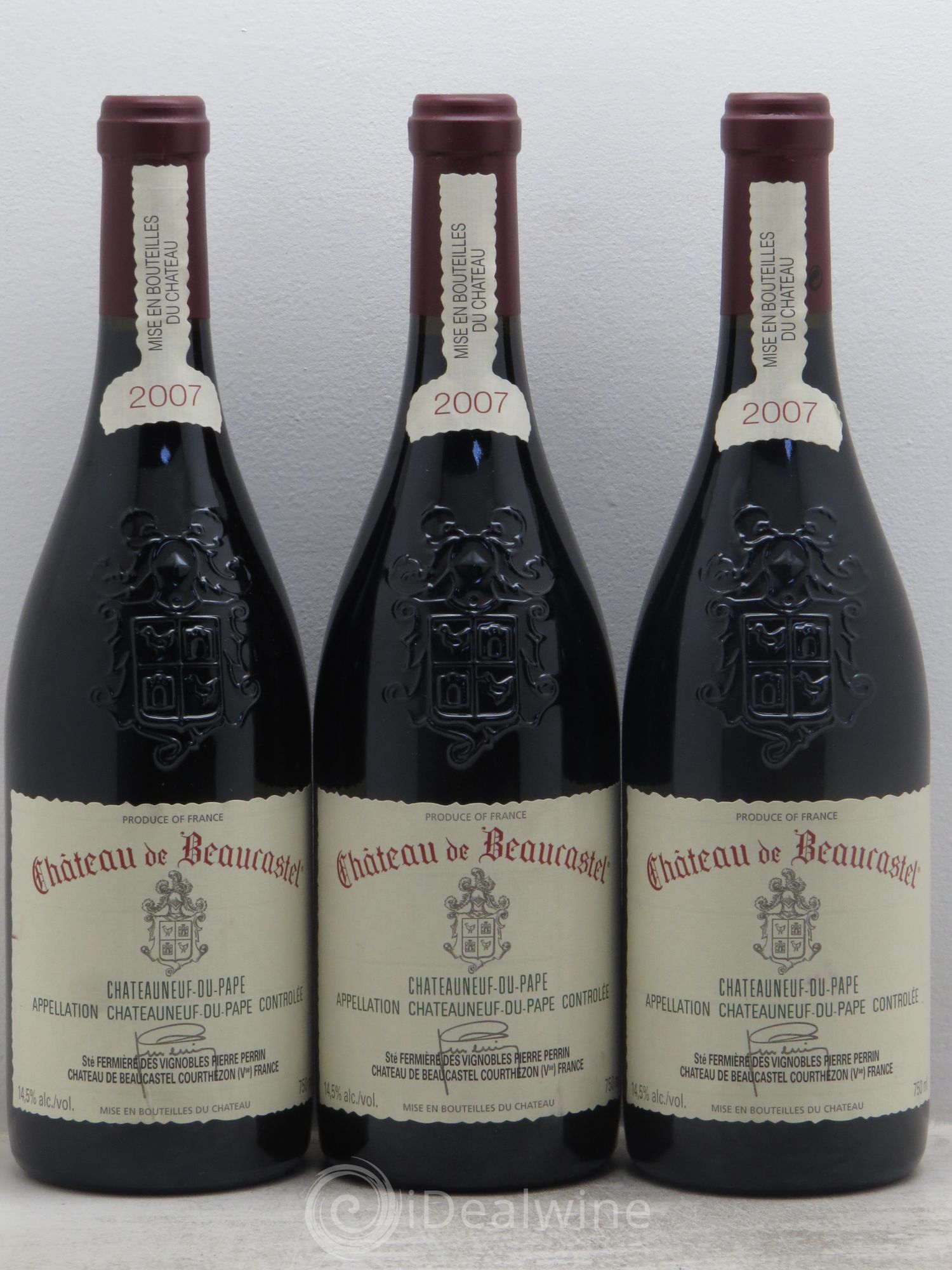 Châteauneuf-du-Pape Château de Beaucastel Famille Perrin 2007 - Lot de 3 bouteilles - 0