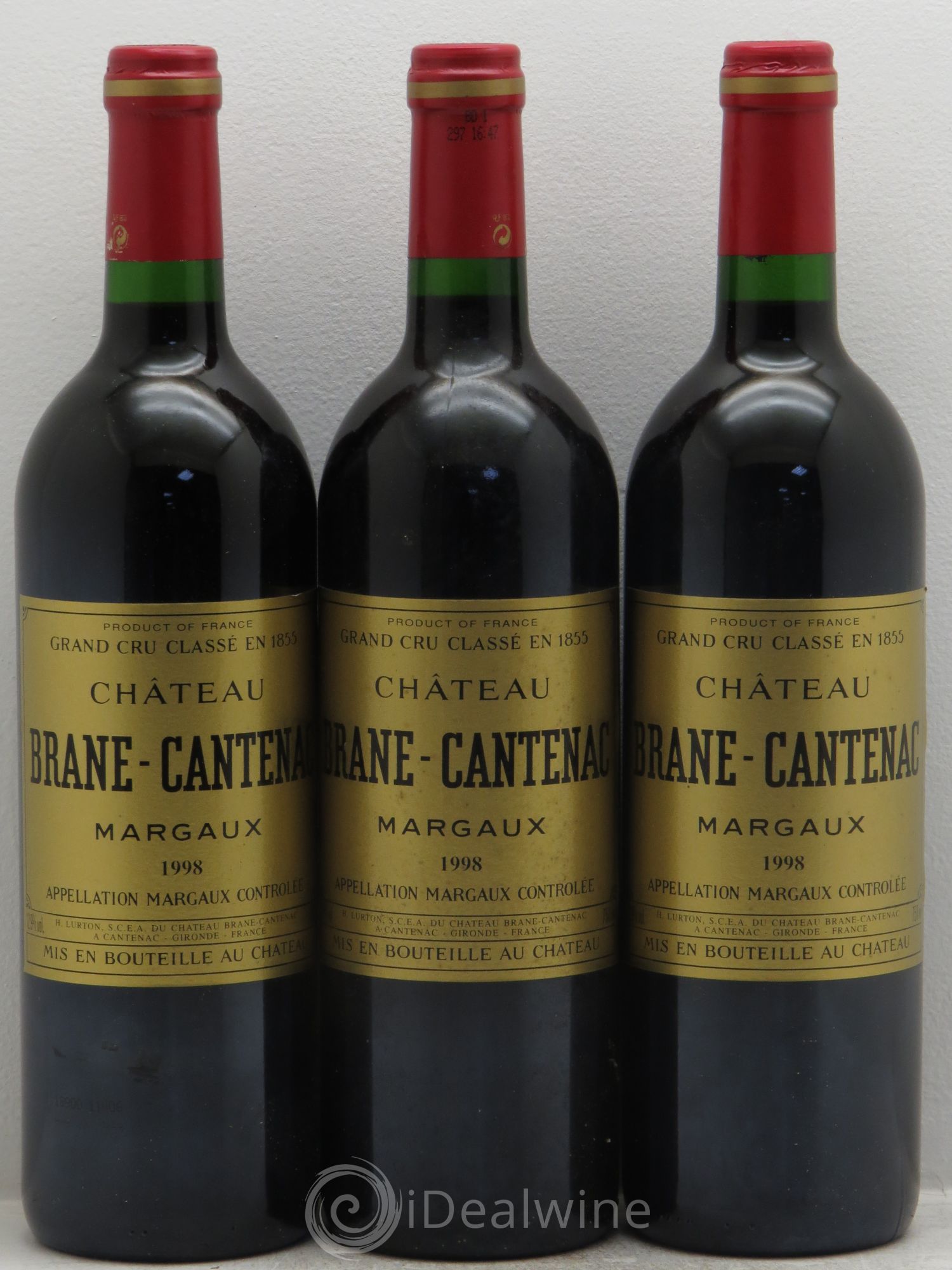 Château Brane Cantenac 2ème Grand Cru Classé 1998 - Lot de 3 bouteilles - 0