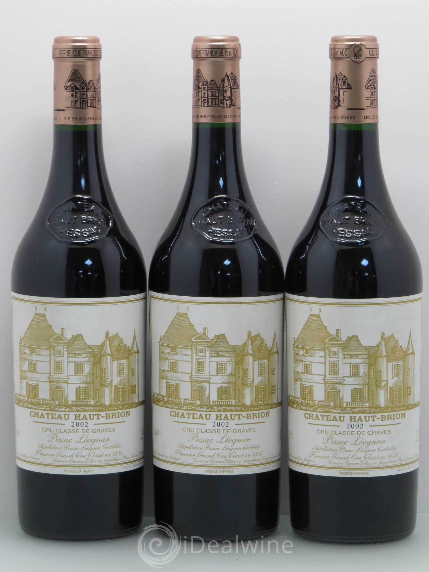 Château Haut Brion 1er Grand Cru Classé 2002 - Lot de 3 bouteilles - 0