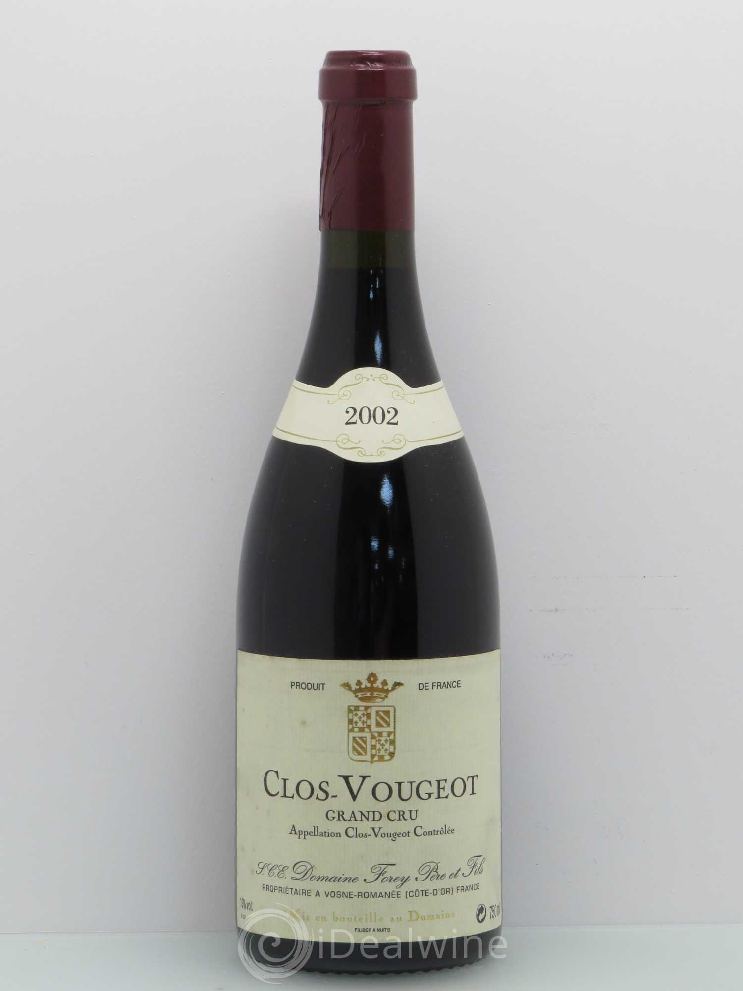 Clos de Vougeot Grand Cru Forey 2002 - Lot de 1 bouteille - 0