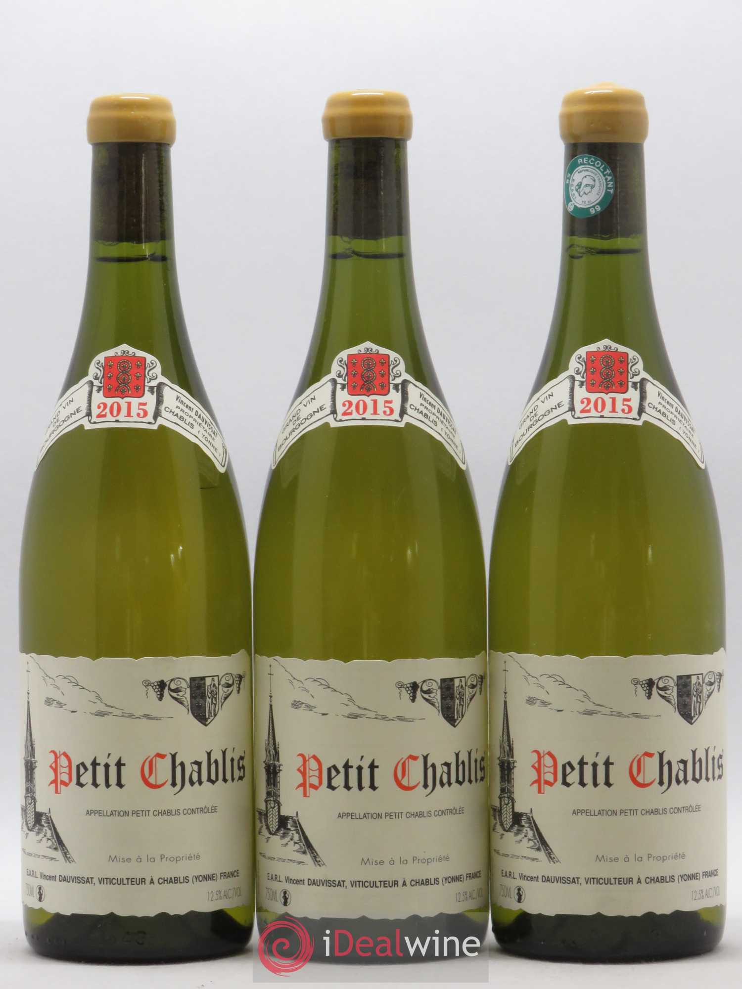 Petit Chablis Vincent Dauvissat (Domaine) 2015 - Lot de 3 bouteilles - 0