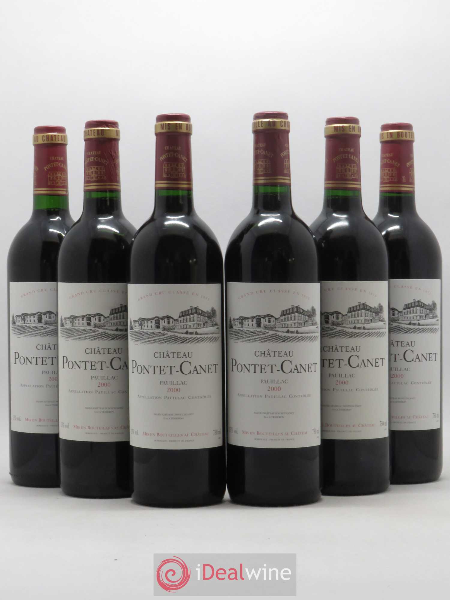 Château Pontet Canet 5ème Grand Cru Classé 2000 - Lot de 6 bouteilles - 0