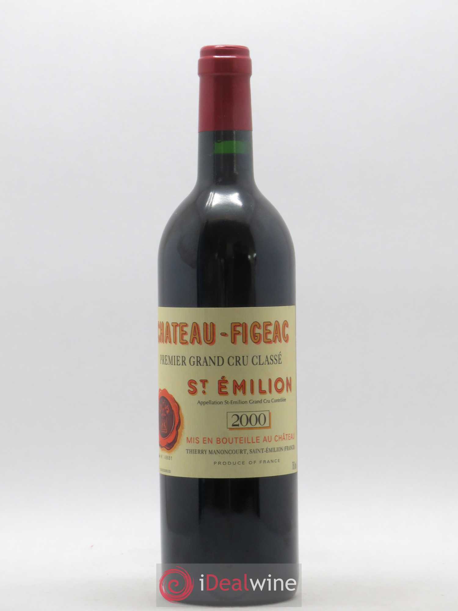 Château Figeac 1er Grand Cru Classé A 2000 - Lot de 1 bouteille - 0