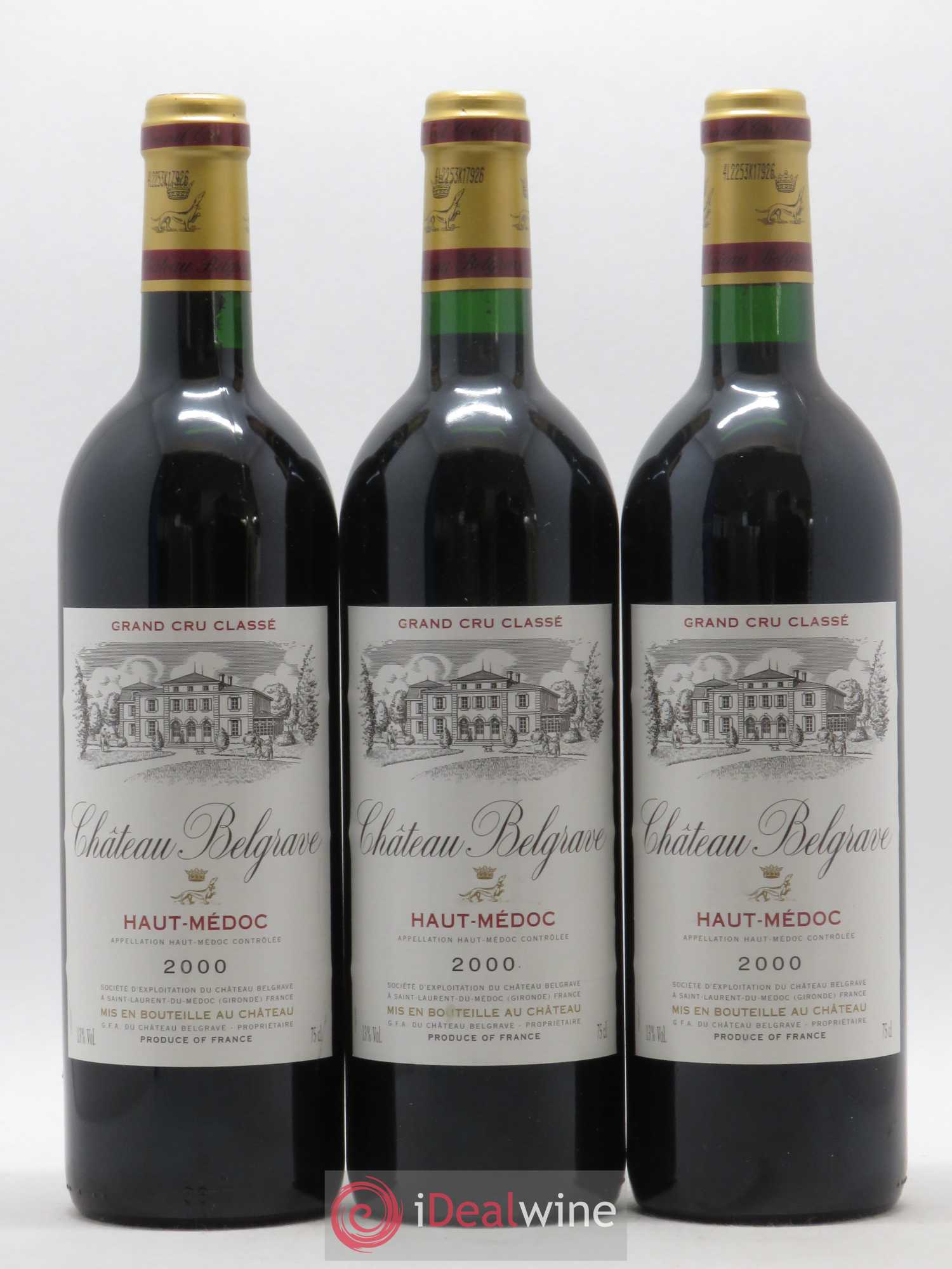 Château Belgrave 5ème Grand Cru Classé 2000 - Lot de 6 bouteilles - 1