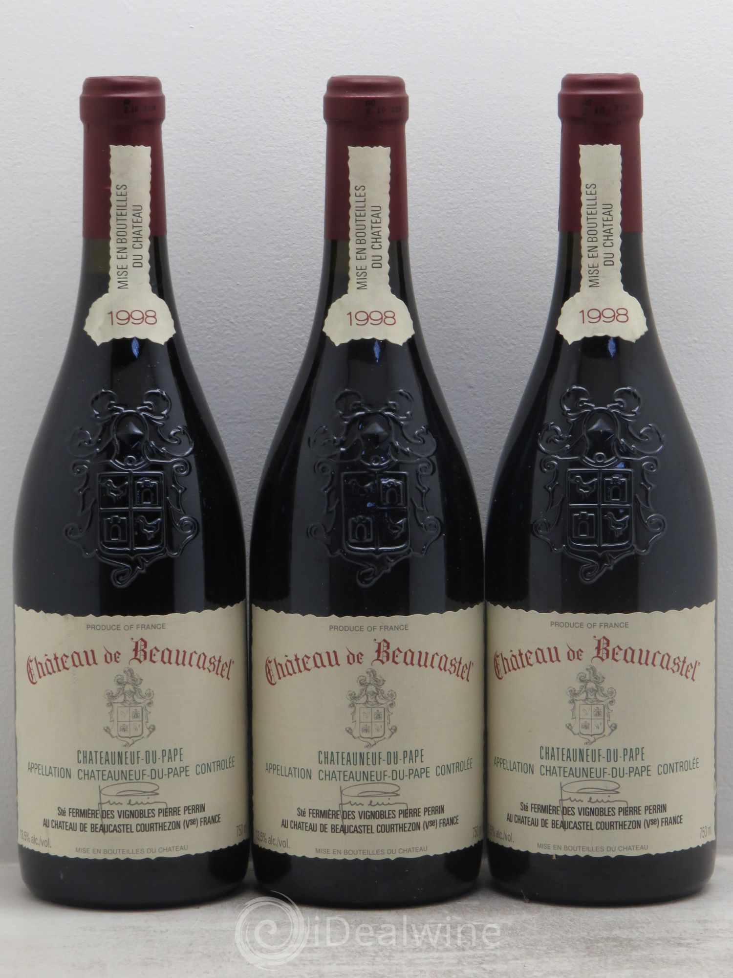 Châteauneuf-du-Pape Château de Beaucastel Famille Perrin 1998 - Lot de 3 bouteilles - 0
