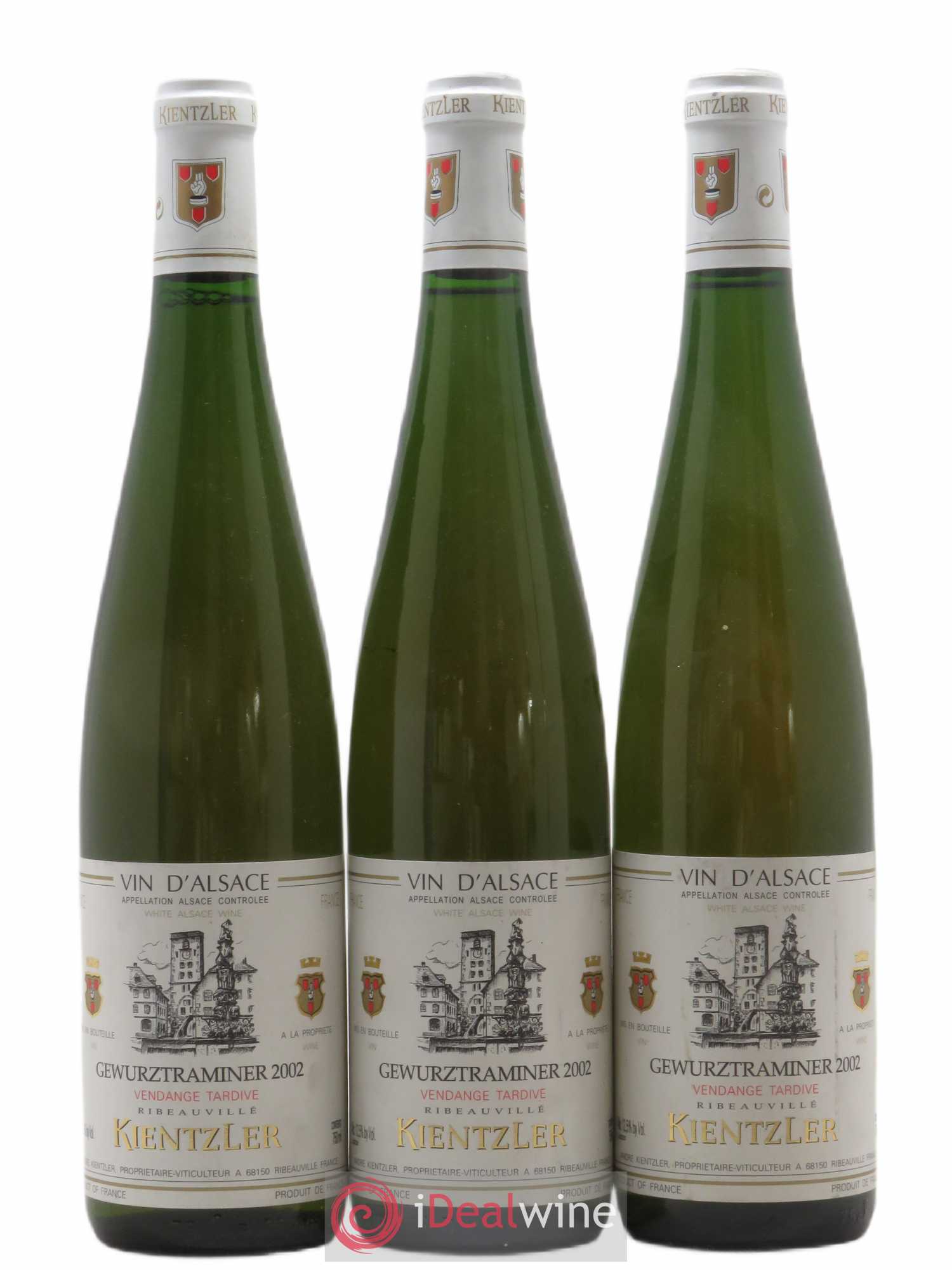 Alsace Gewurztraminer Vendanges Tardives Kientzler (senza prezzo di riserva) 2002 - Lotto di 3 bottiglie - 0