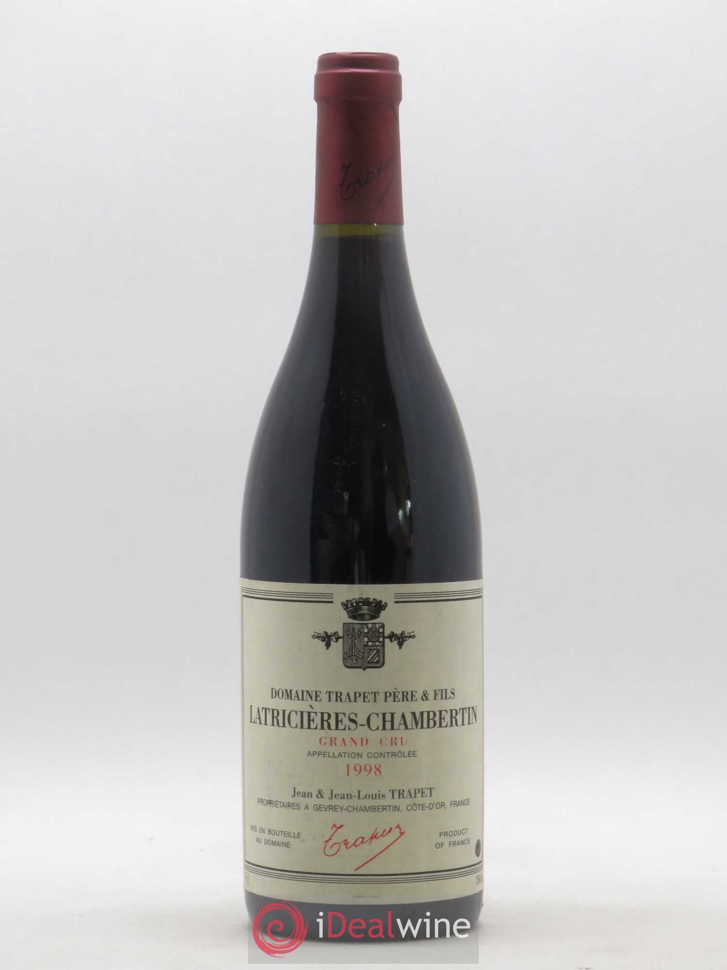 Latricières-Chambertin Grand Cru Domaine Trapet 1998 - Lot de 1 bouteille - 0