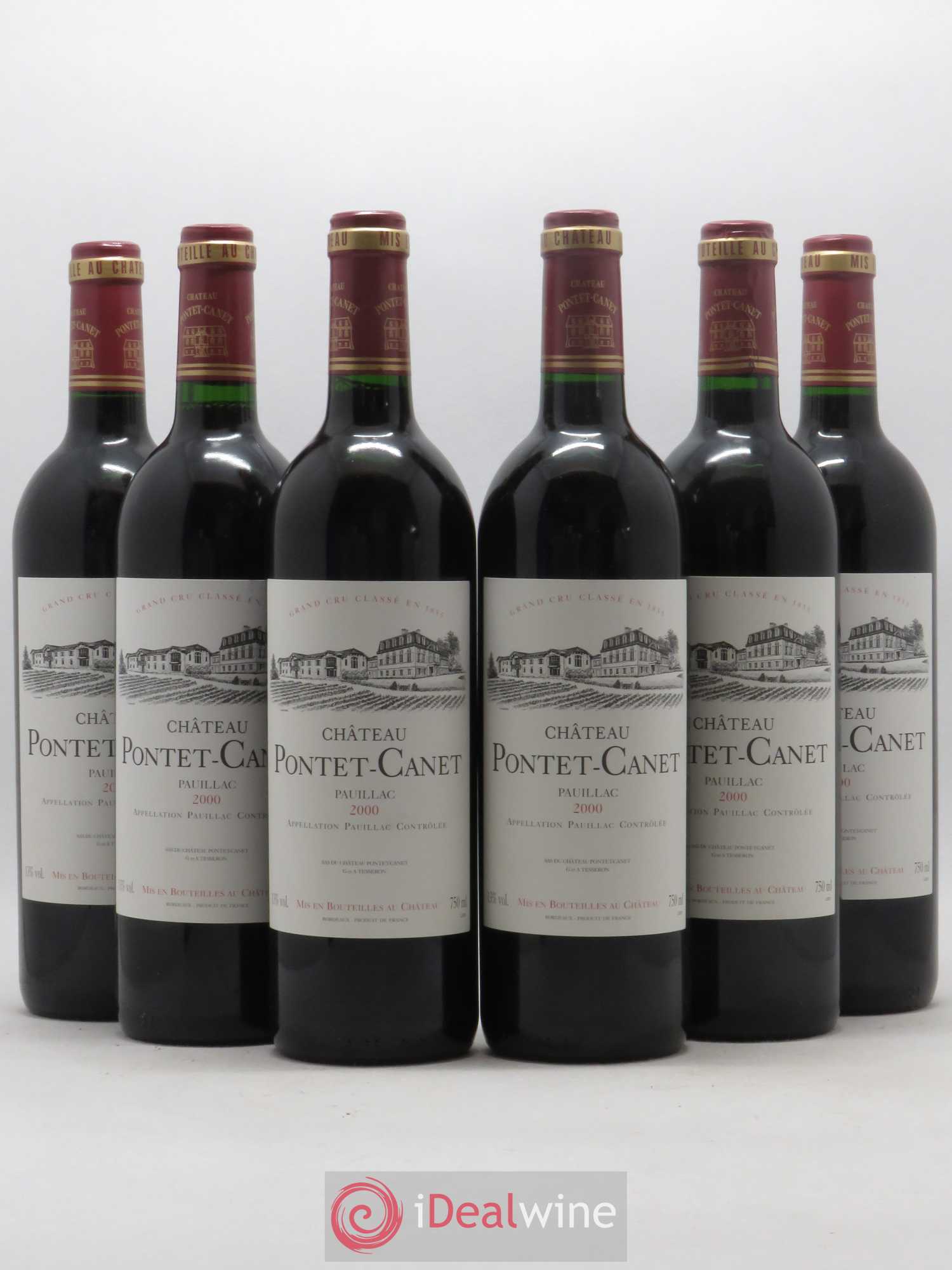 Château Pontet Canet 5ème Grand Cru Classé 2000 - Lot de 6 bouteilles - 0