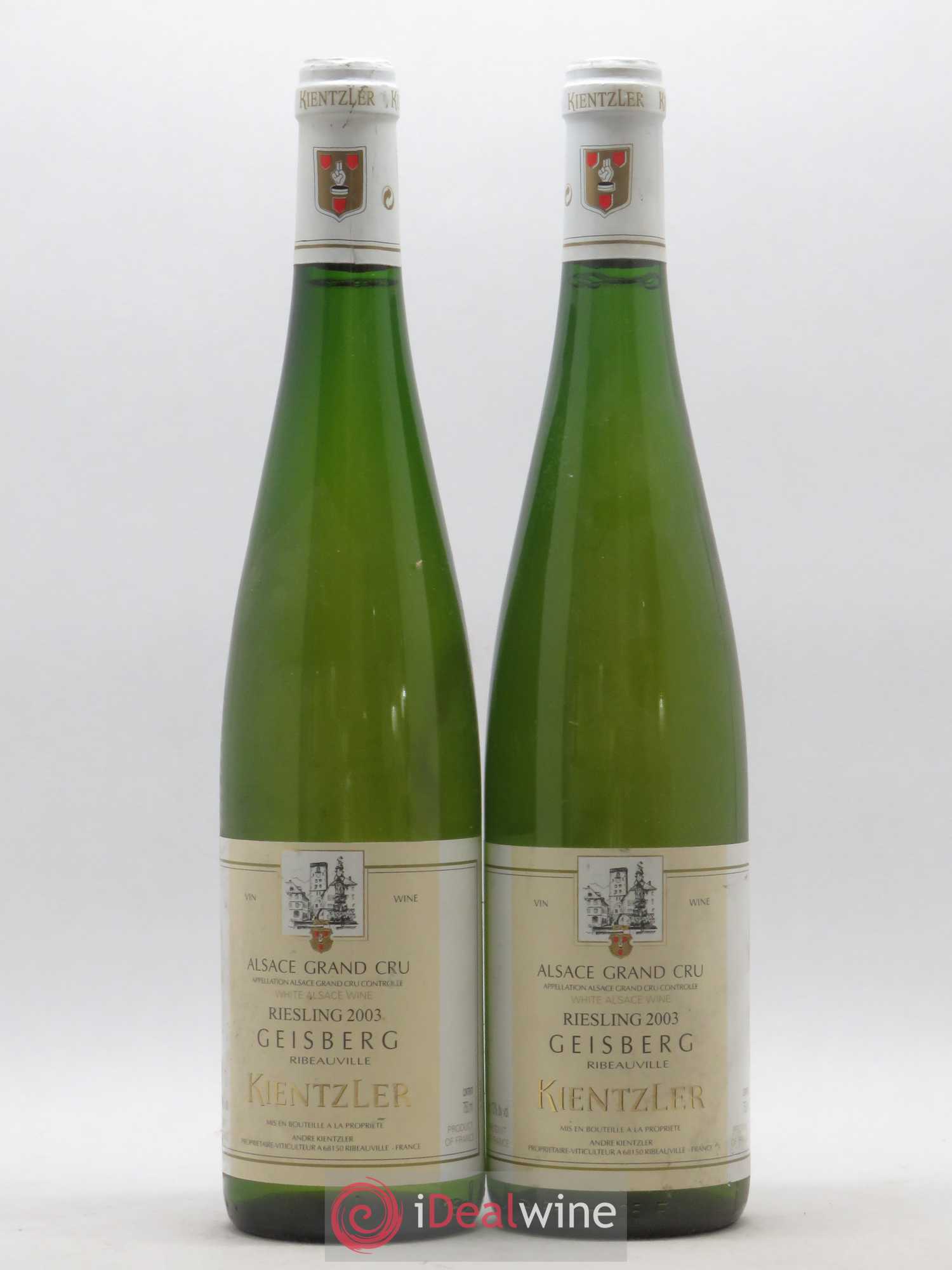 Alsace Riesling Grand Cru Geisberg Kientzler 2003 - Lot de 2 bouteilles - 0