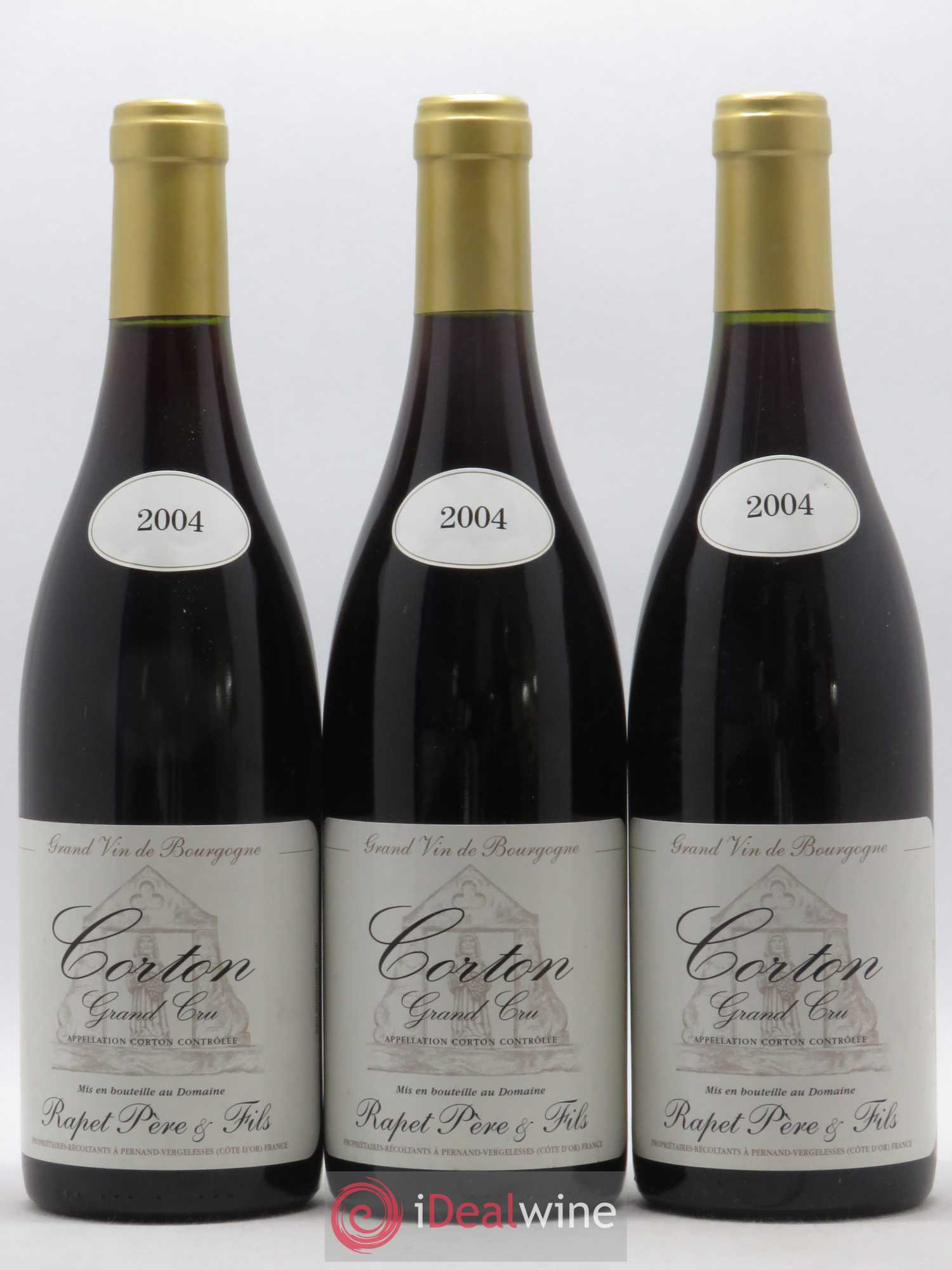 Corton Grand Cru Rapet père et fils 2004 - Posten von 3 Flaschen - 0