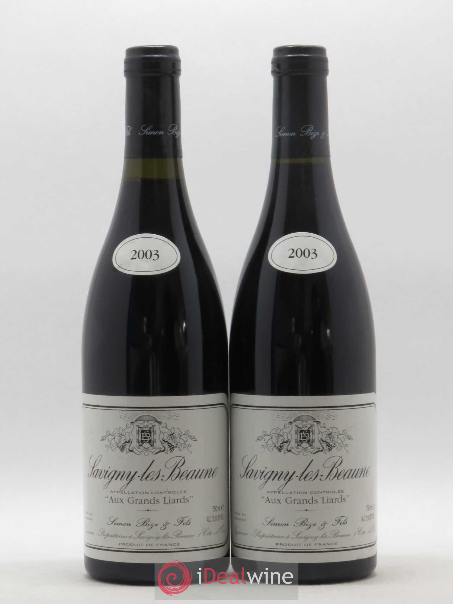 Savigny-lès-Beaune Aux Grands Liards Simon Bize & Fils 2003 - Lot de 2 bouteilles - 0