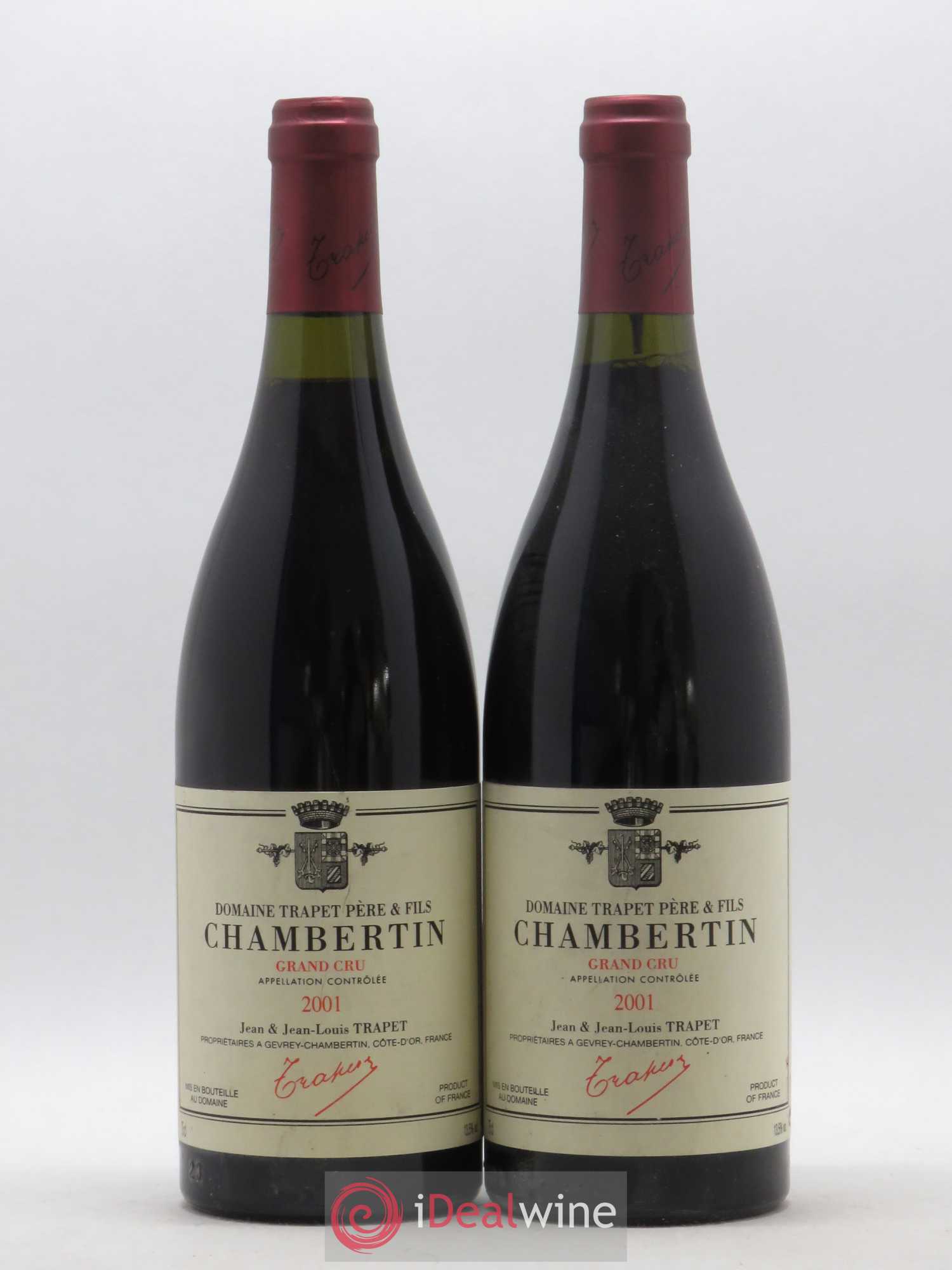 Chambertin Grand Cru Domaine Trapet 2001 - Lot de 2 bouteilles - 0