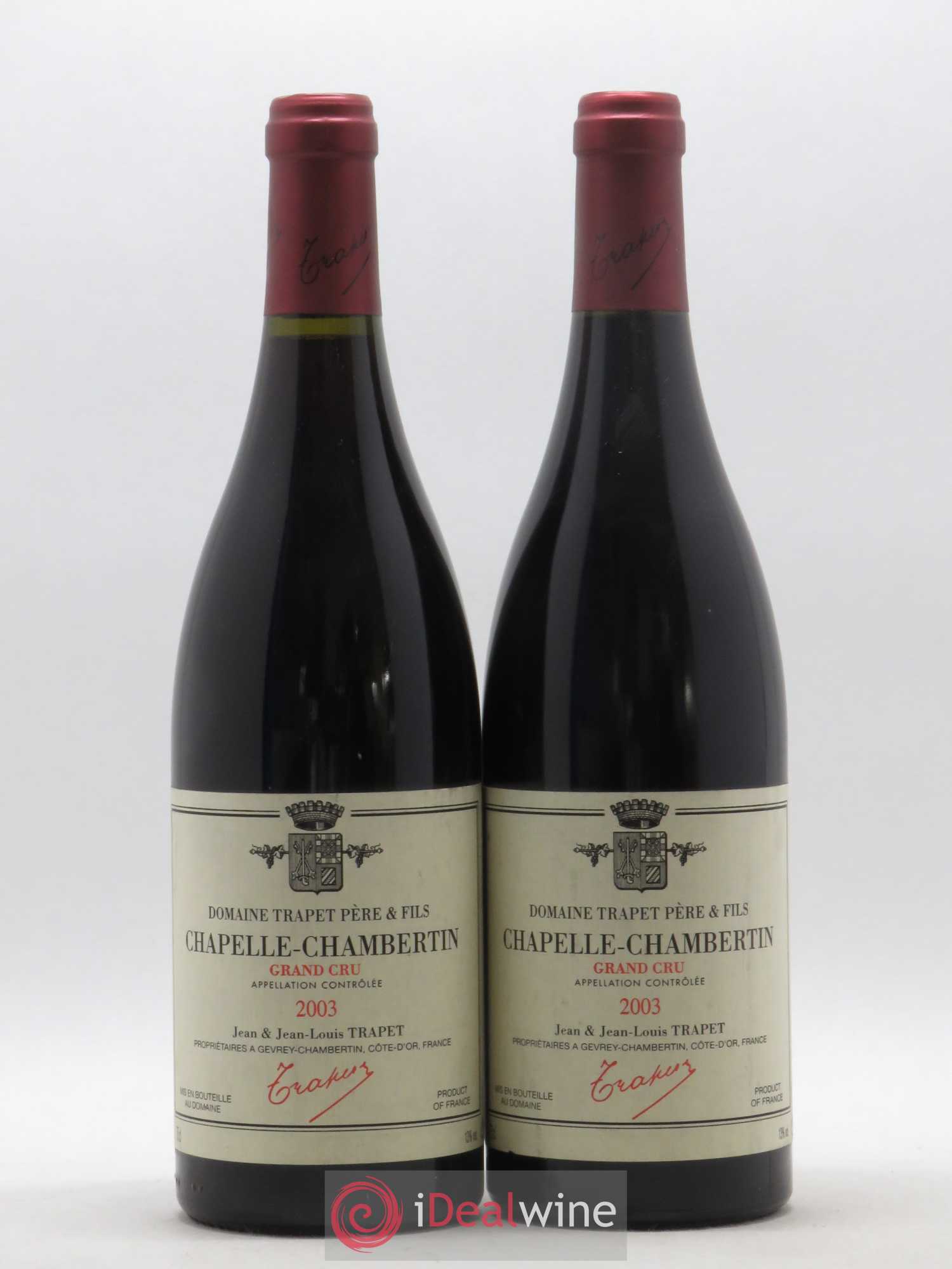 Chapelle-Chambertin Grand Cru Domaine Trapet 2003 - Lot de 2 bouteilles - 0