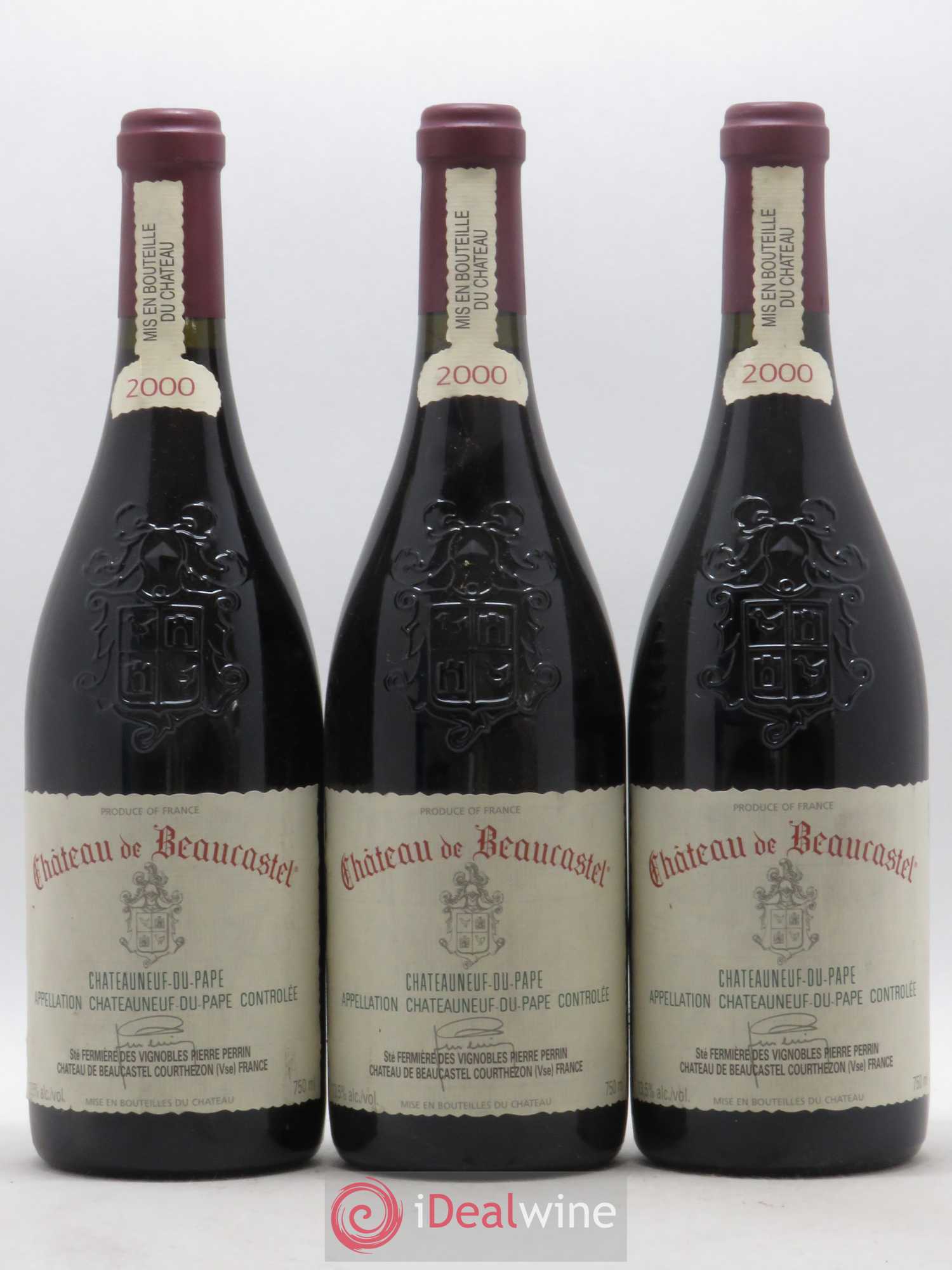 Châteauneuf-du-Pape Château de Beaucastel Famille Perrin 2000 - Lot de 3 bouteilles - 0