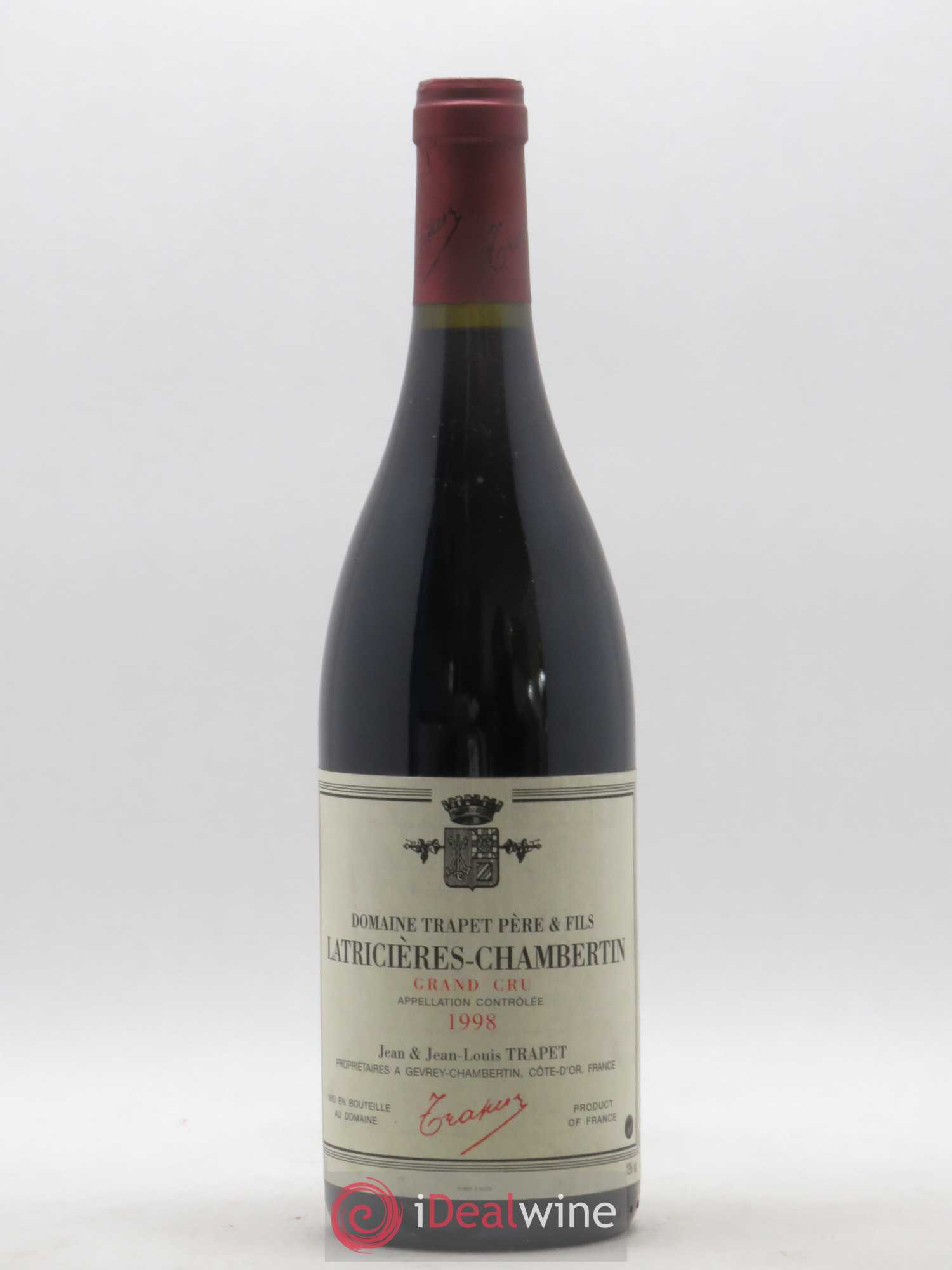 Latricières-Chambertin Grand Cru Domaine Trapet 1998 - Lot de 1 bouteille - 0