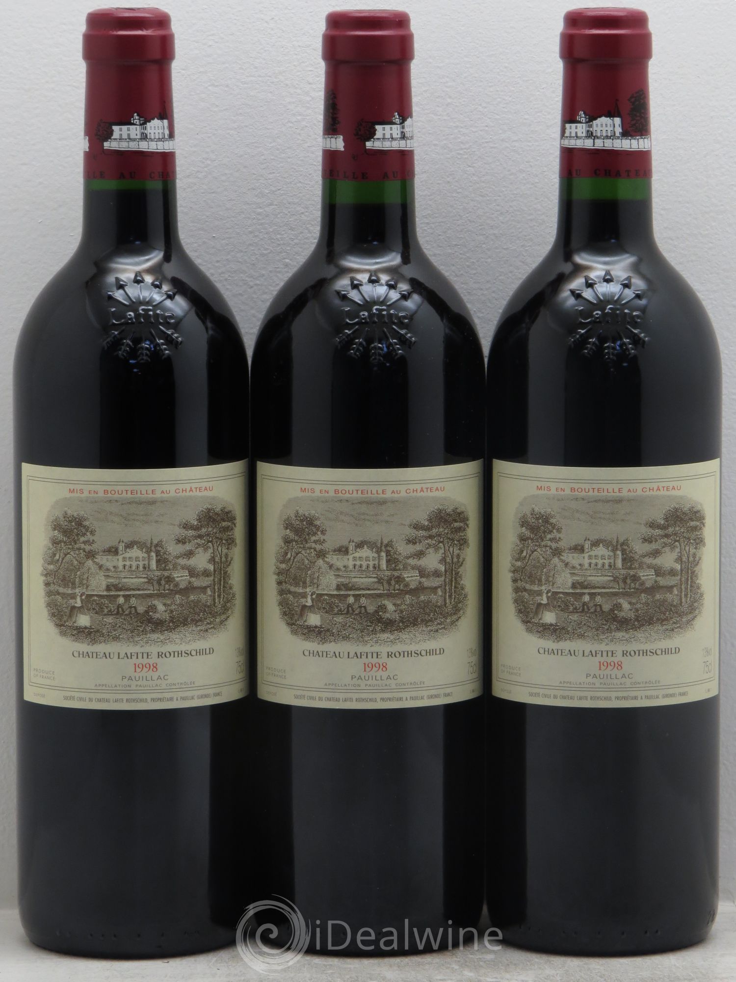 Château Lafite Rothschild 1er Grand Cru Classé 1998 - Lot de 3 bouteilles - 0