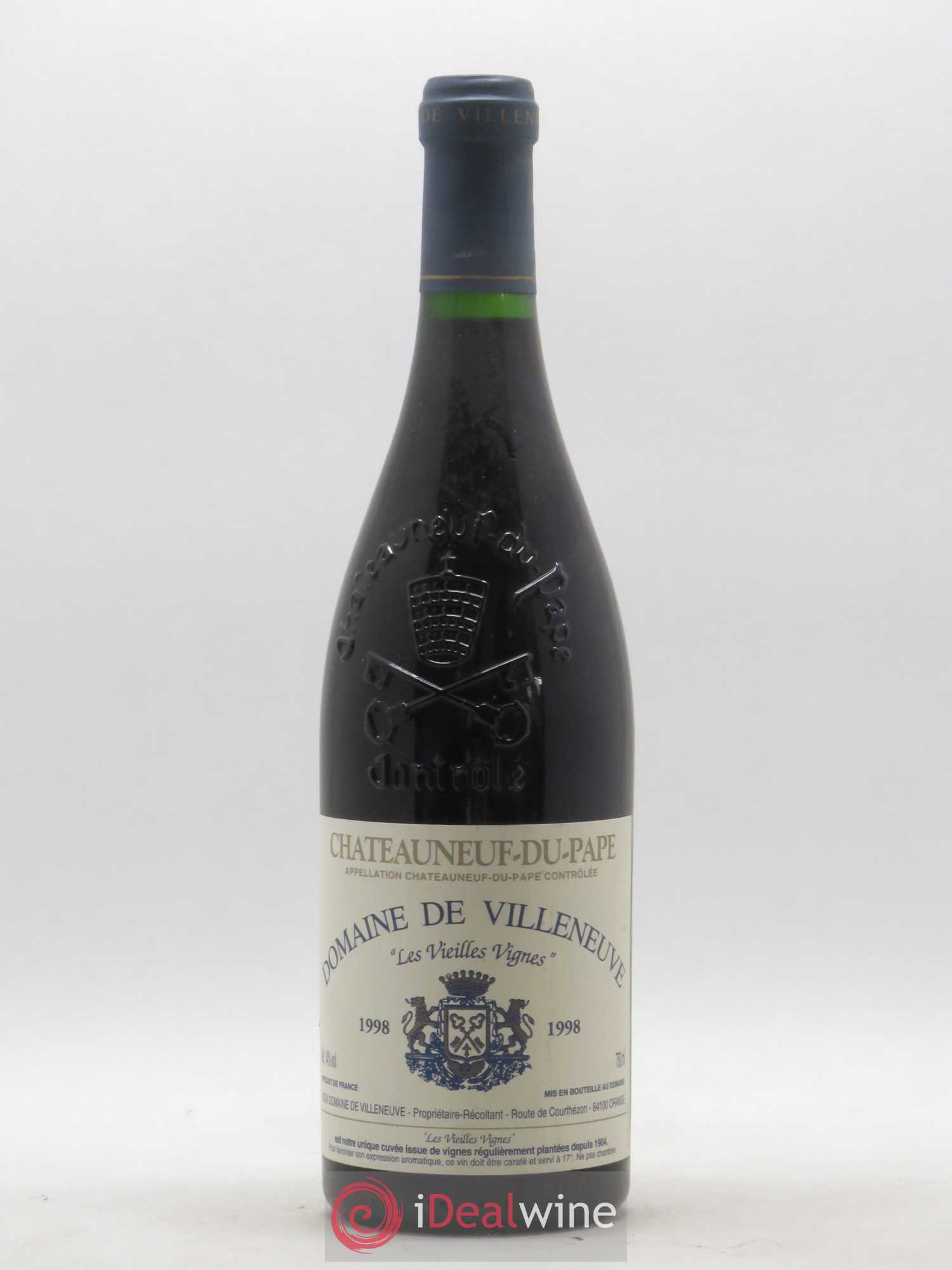 Châteauneuf-du-Pape Vieilles Vignes Domaine de Villeneuve 1998 - Lot de 1 bouteille - 0