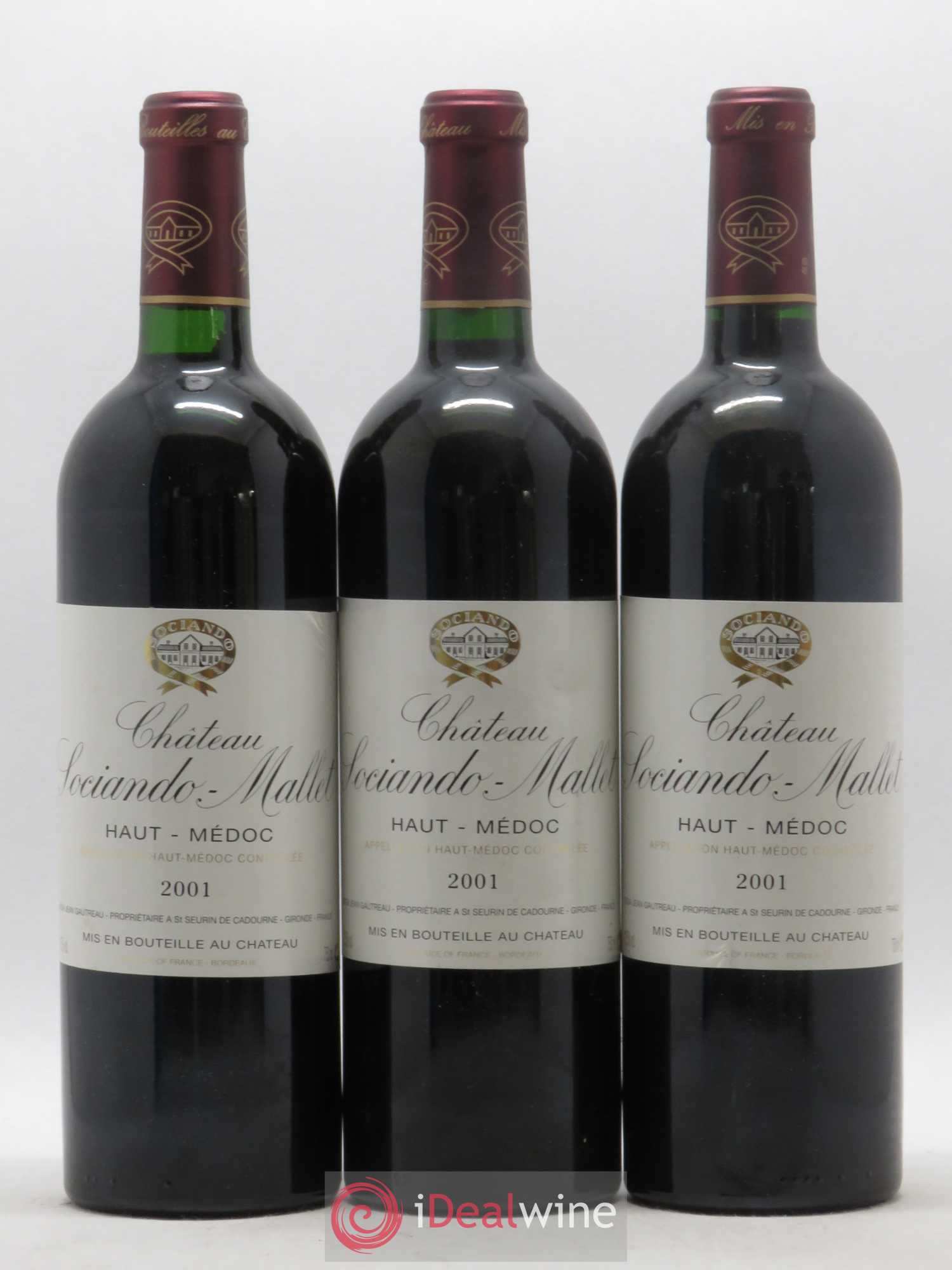 Château Sociando Mallet 2001 - Lot de 6 bouteilles - 1