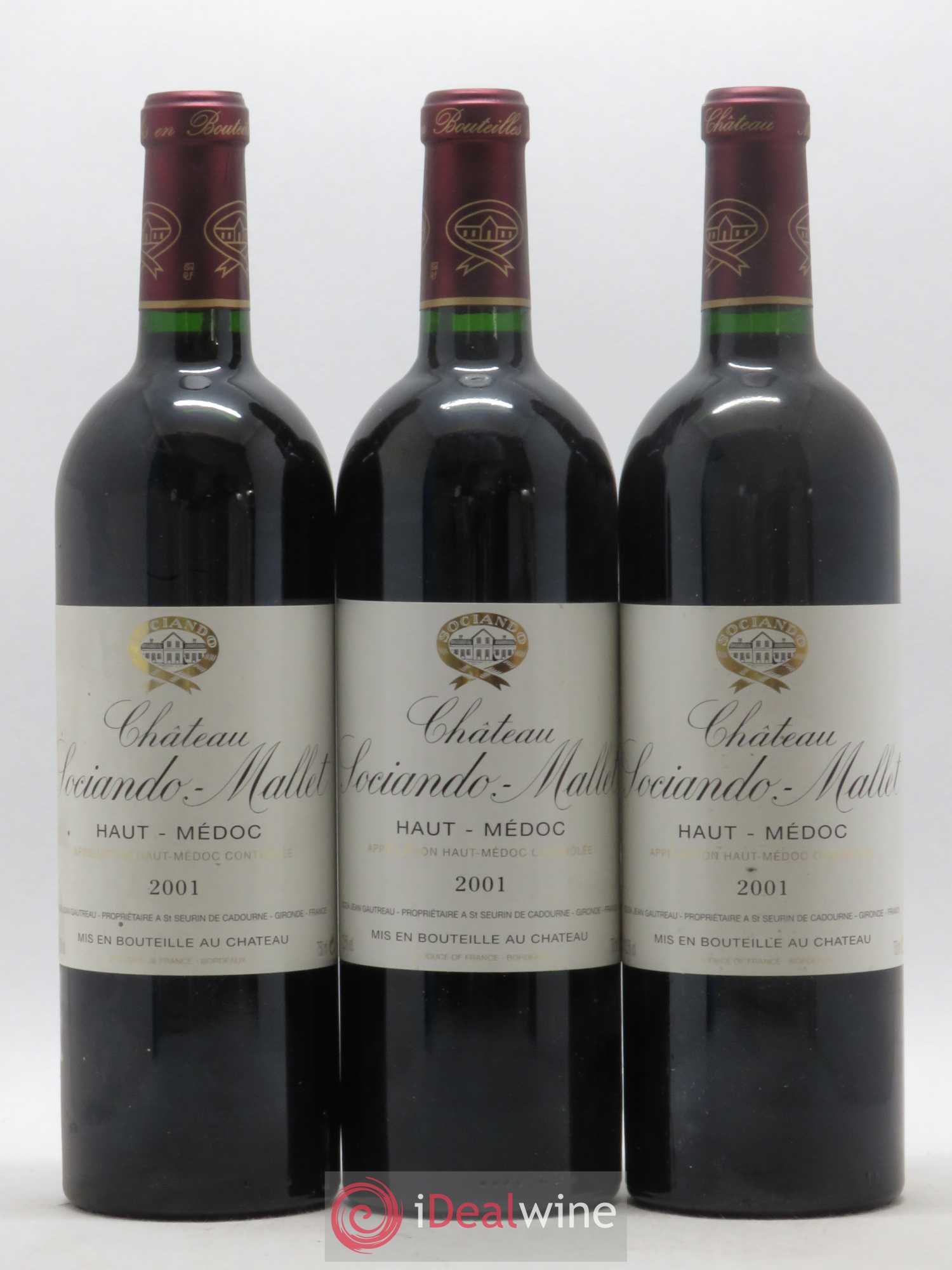Château Sociando Mallet 2001 - Lot de 6 bouteilles - 2