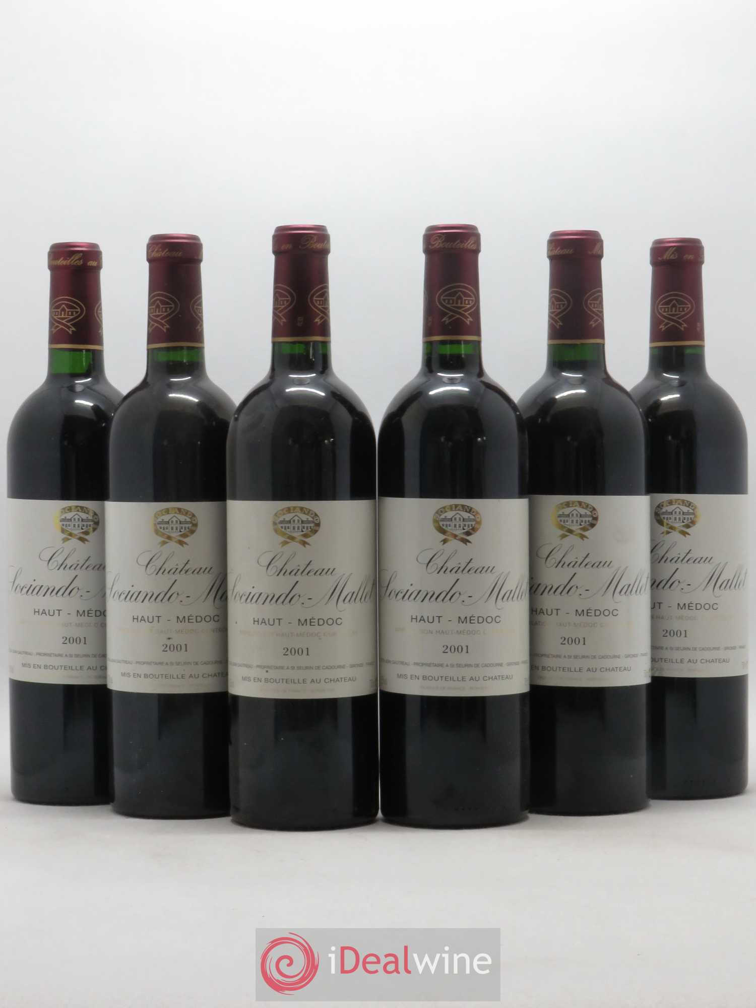 Château Sociando Mallet 2001 - Lot de 6 bouteilles - 0